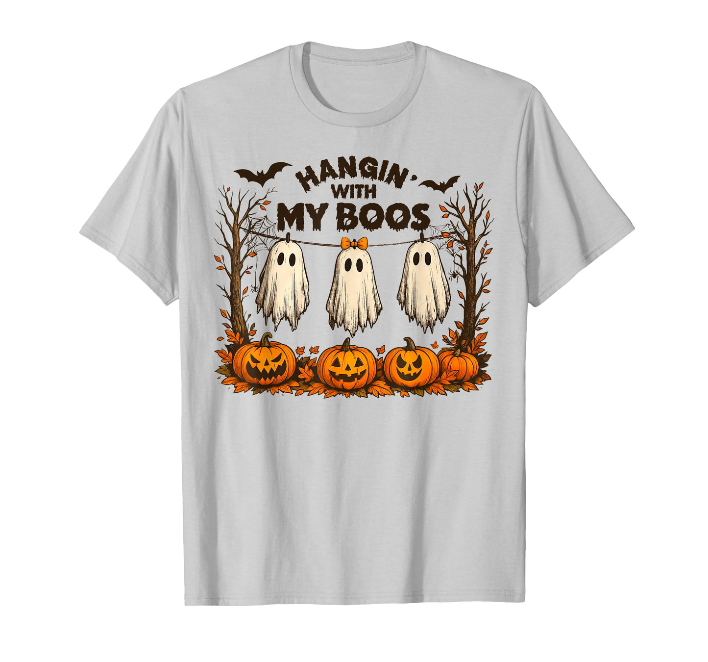 Hangin' with My Boos Funny Hanging Ghosts Spooky Halloween T-Shirt