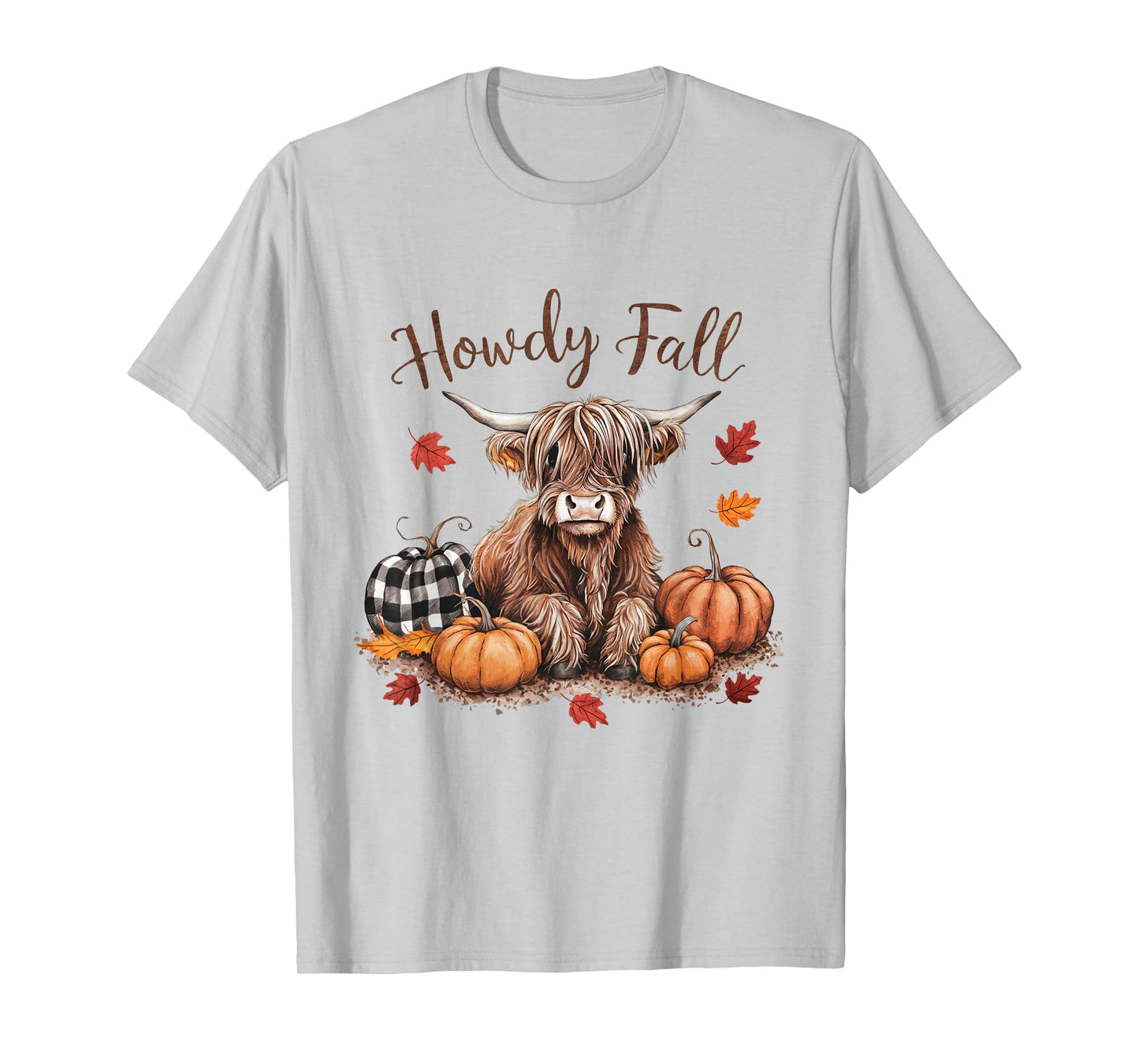 Howdy Fall Highland Cow Happy Thanksgiving Autumn Vibes Fall T-Shirt