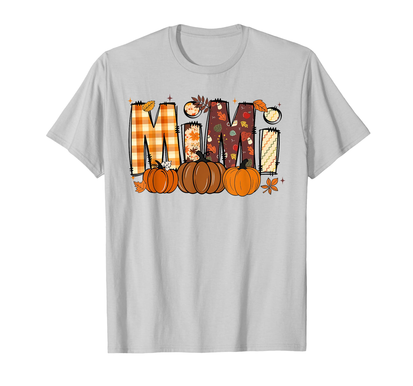 Retro Mimi Pumpkin Fall Leaves Grandma Fall Thanksgiving T-Shirt