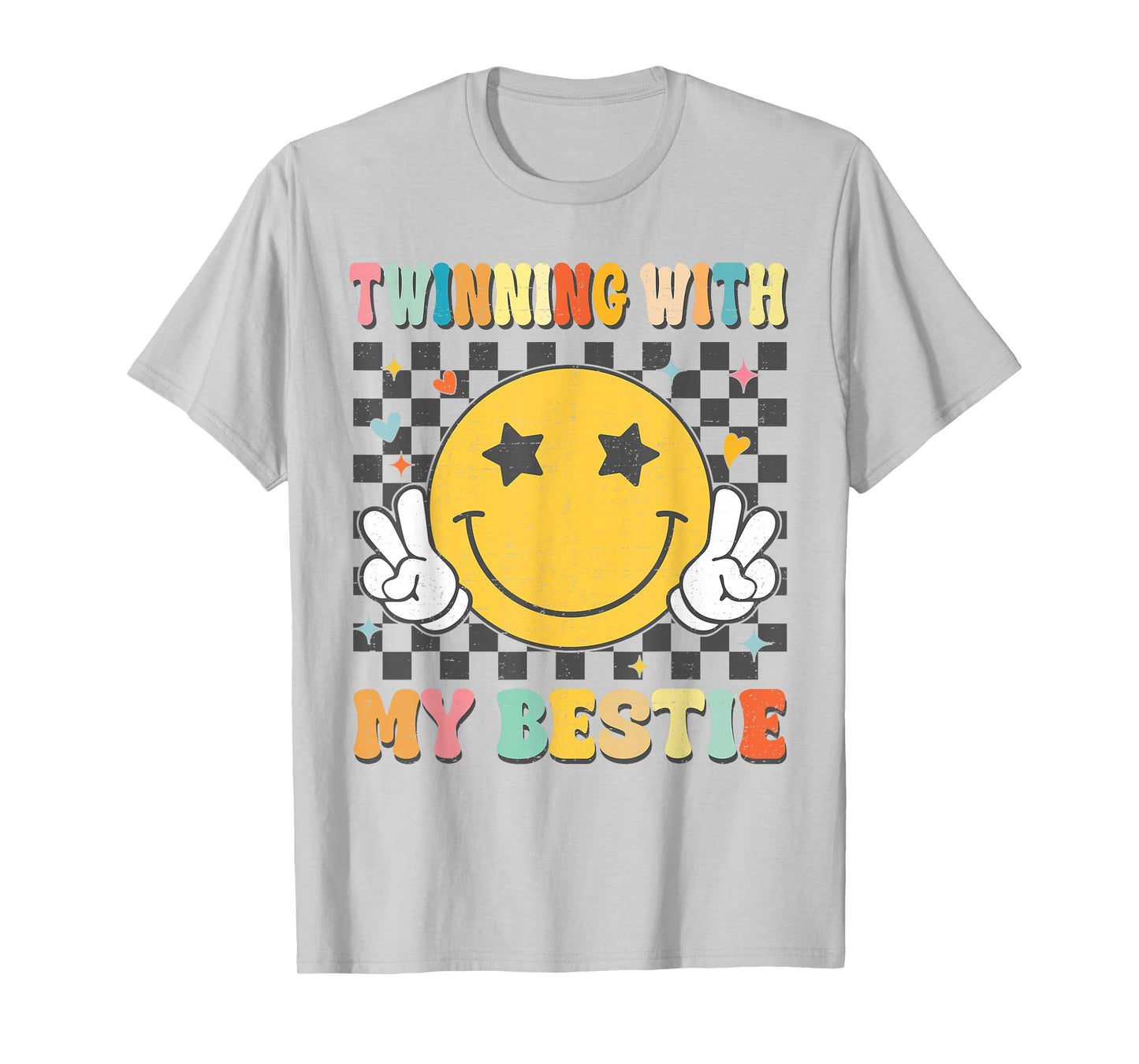 Retro Groovy Twinning With My Bestie Girls Friends Matching T-Shirt