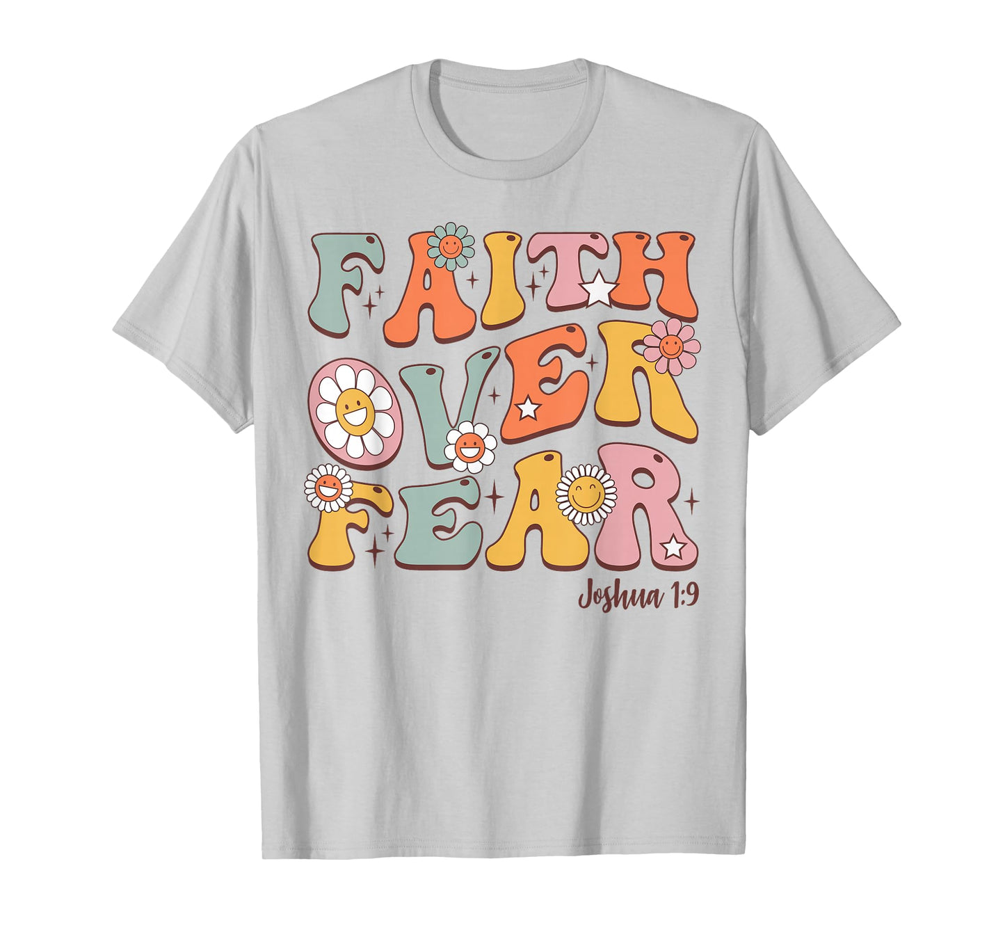 Christian-Shirt Girls Faith Over Fear Cute Jesus Kids Youth T-Shirt