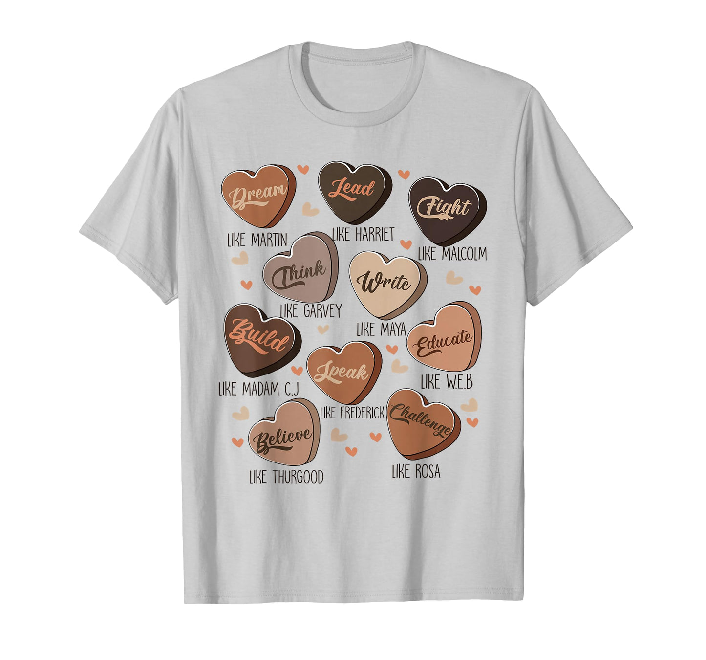 Celebrating Black History with Educated Leader Hearts T-Shirt