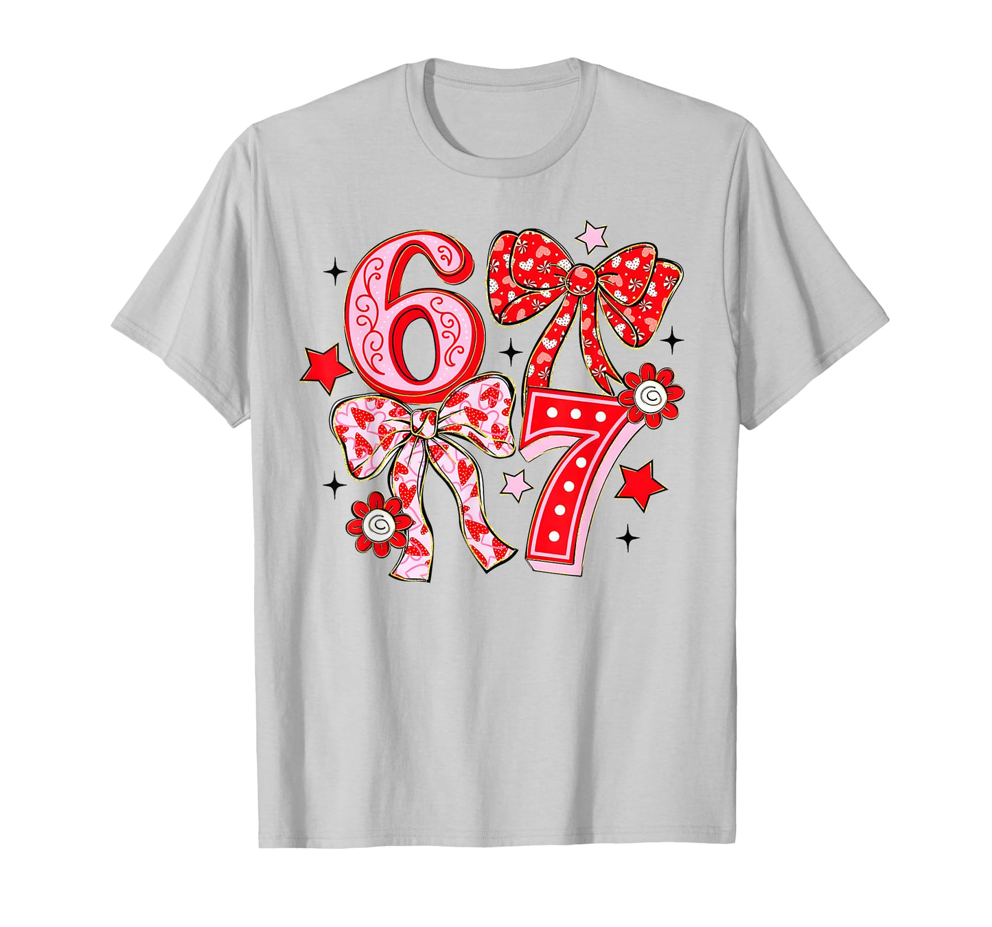 Valentine Funny Six Seven 6 7 Meme Slang Men Women Boy Girl T-Shirt