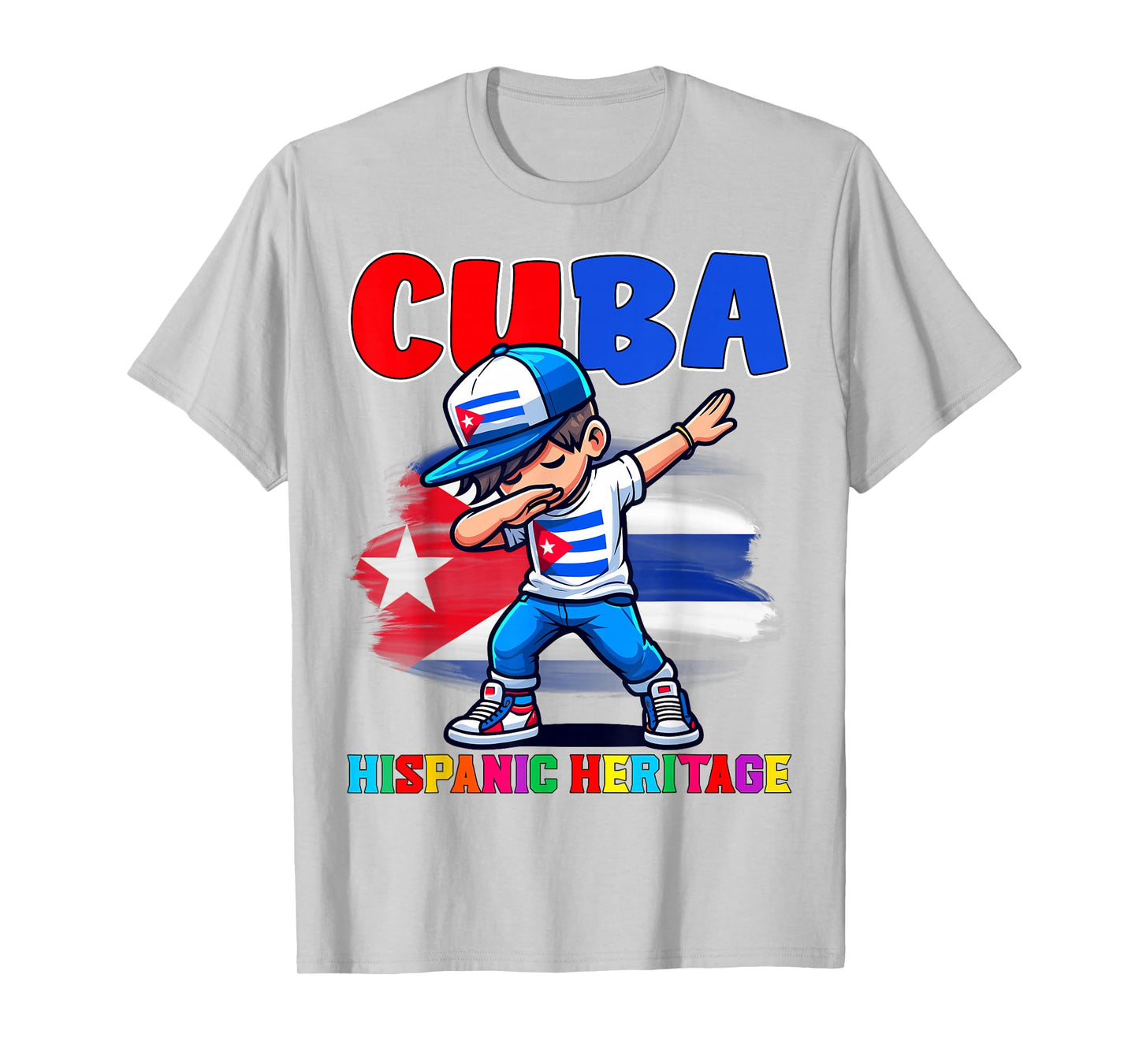 Cuba Dabbing Kid Hispanic Heritage Celebration for Kids T-Shirt