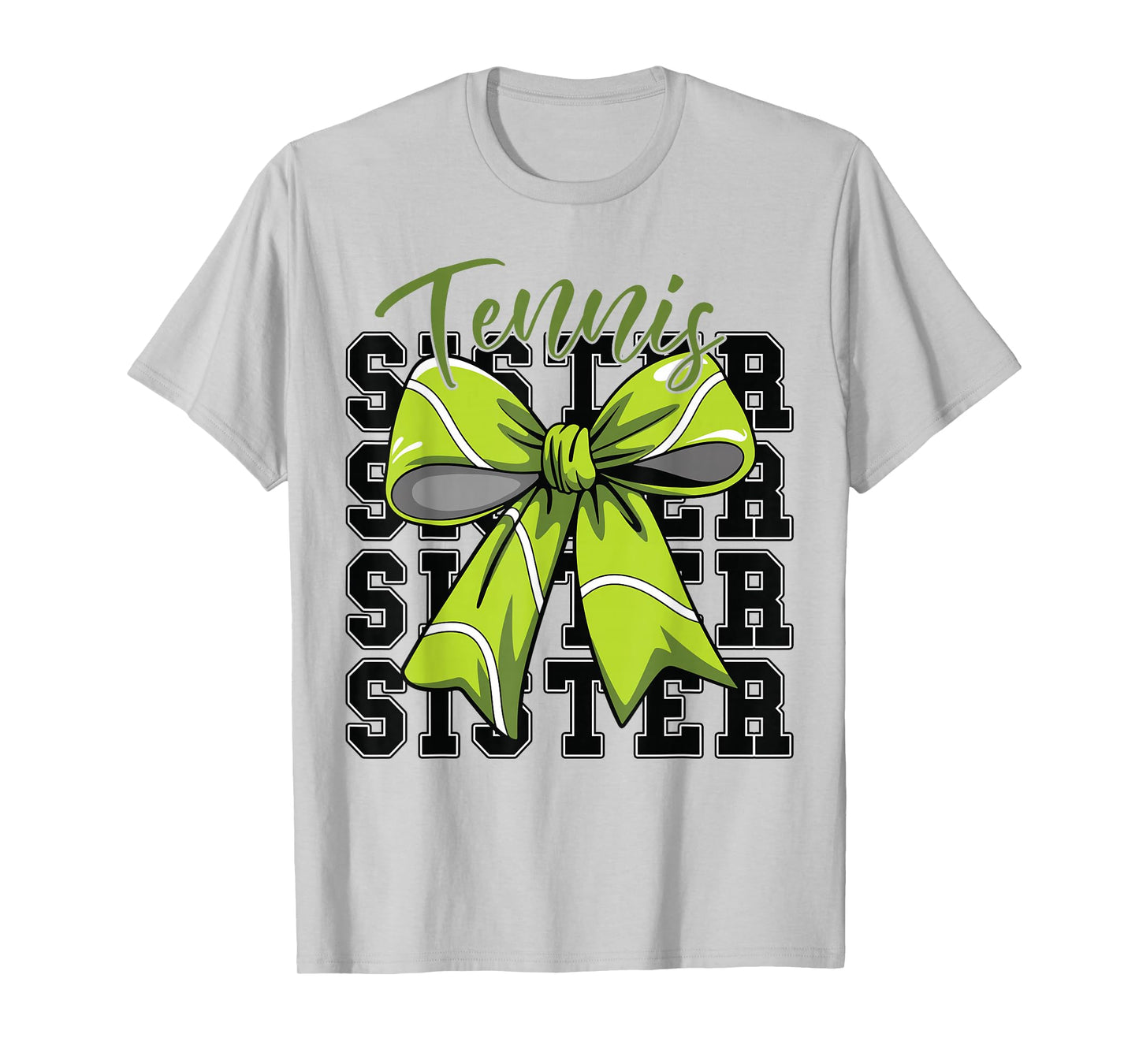 Youth Tennis Sister Game Day Tennis Girl Teen Coquette Bow T-Shirt