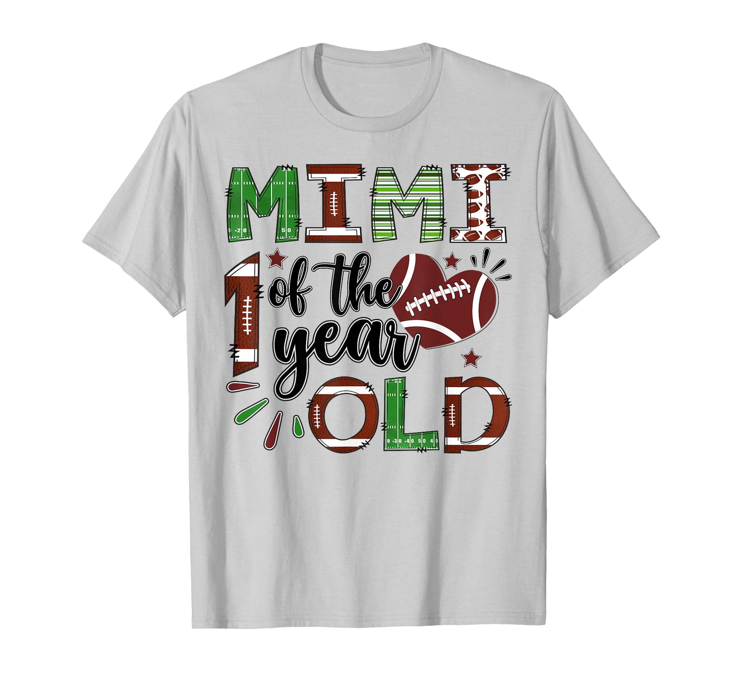 Mimi of The 1 Year Old Football 1st Birthday Boy Matching T-Shirt