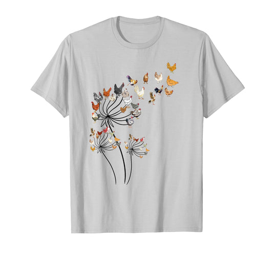 Cute Dandelion Chickens Lover Shirts for Women Girls Teen T-Shirt