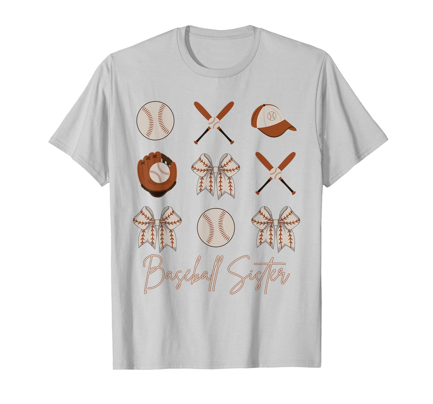 Baseball Sister Coquette Bow Girls Cheer Baseball T-Shirt