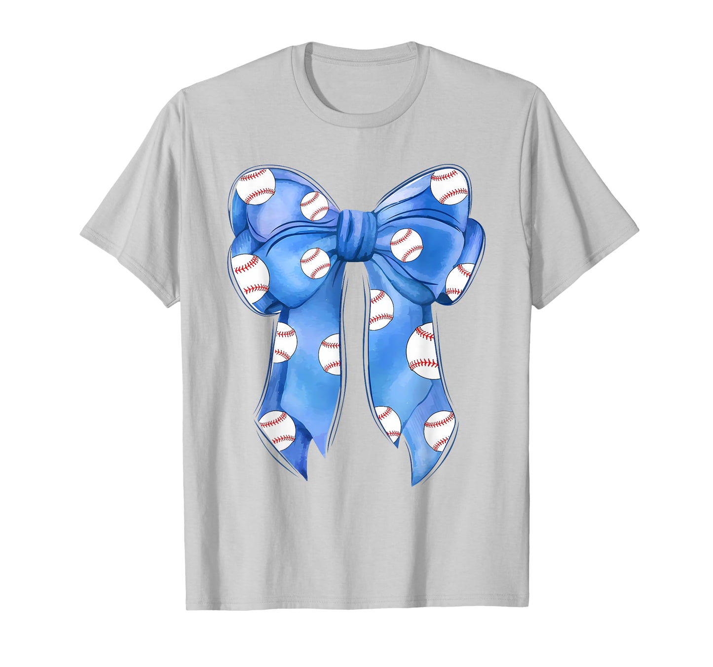 Baseball Coquette Bow Funny Baseball Blue Team T-Shirt