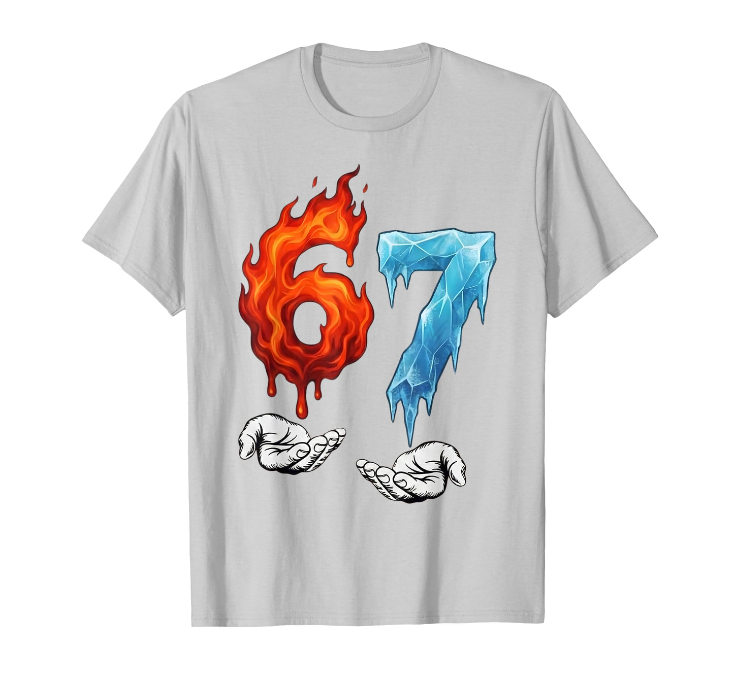 6 7 Meme Six Seven Ice 67 Flames Funny Kids Youth Men Women T-Shirt