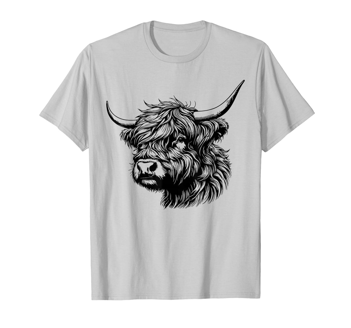 Scottish Highland Cow Head Calf Animal Cute Highland Cow T-Shirt