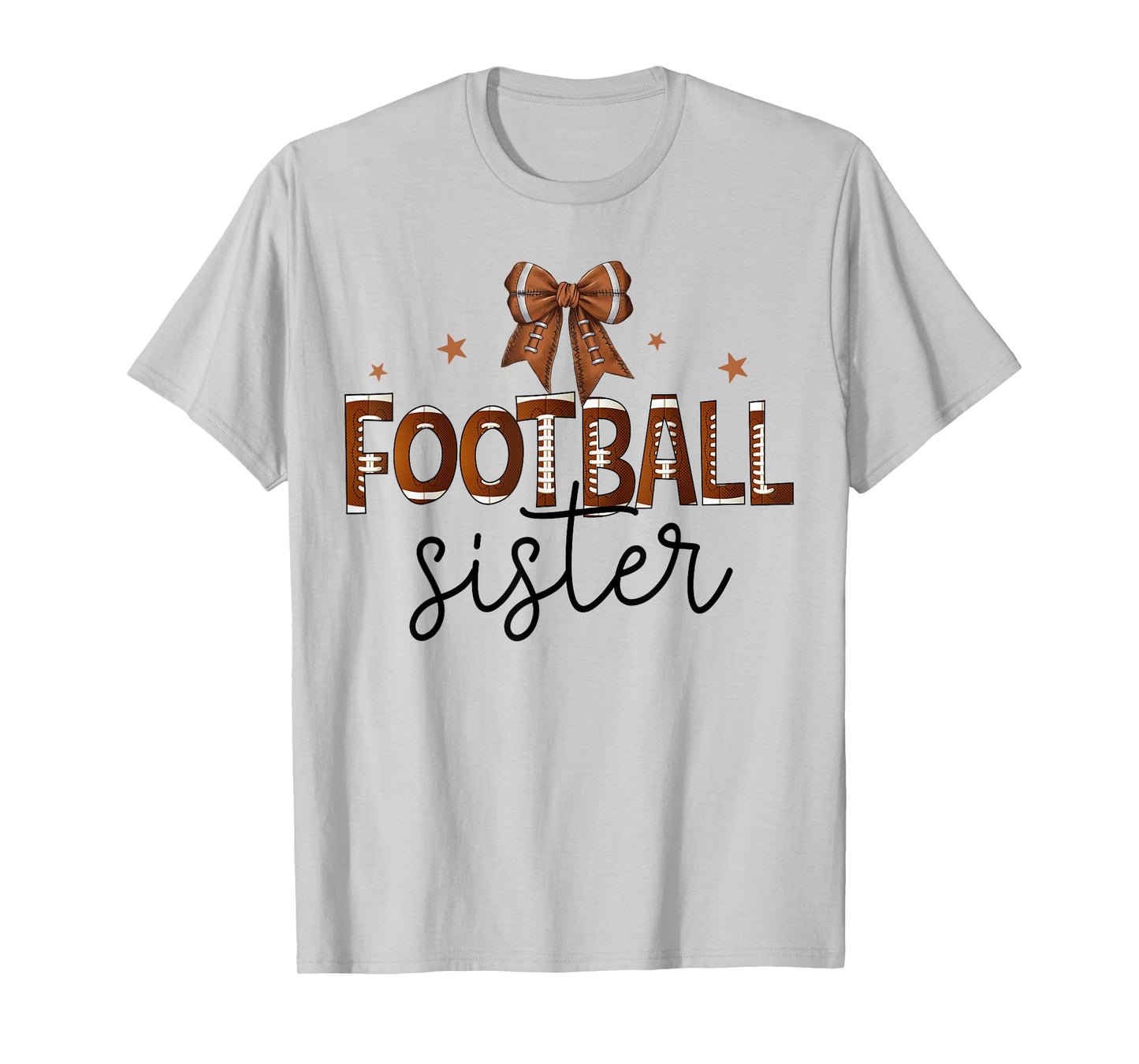 Football Sister Coquette Bow Football Lover Girls Teens Kid T-Shirt