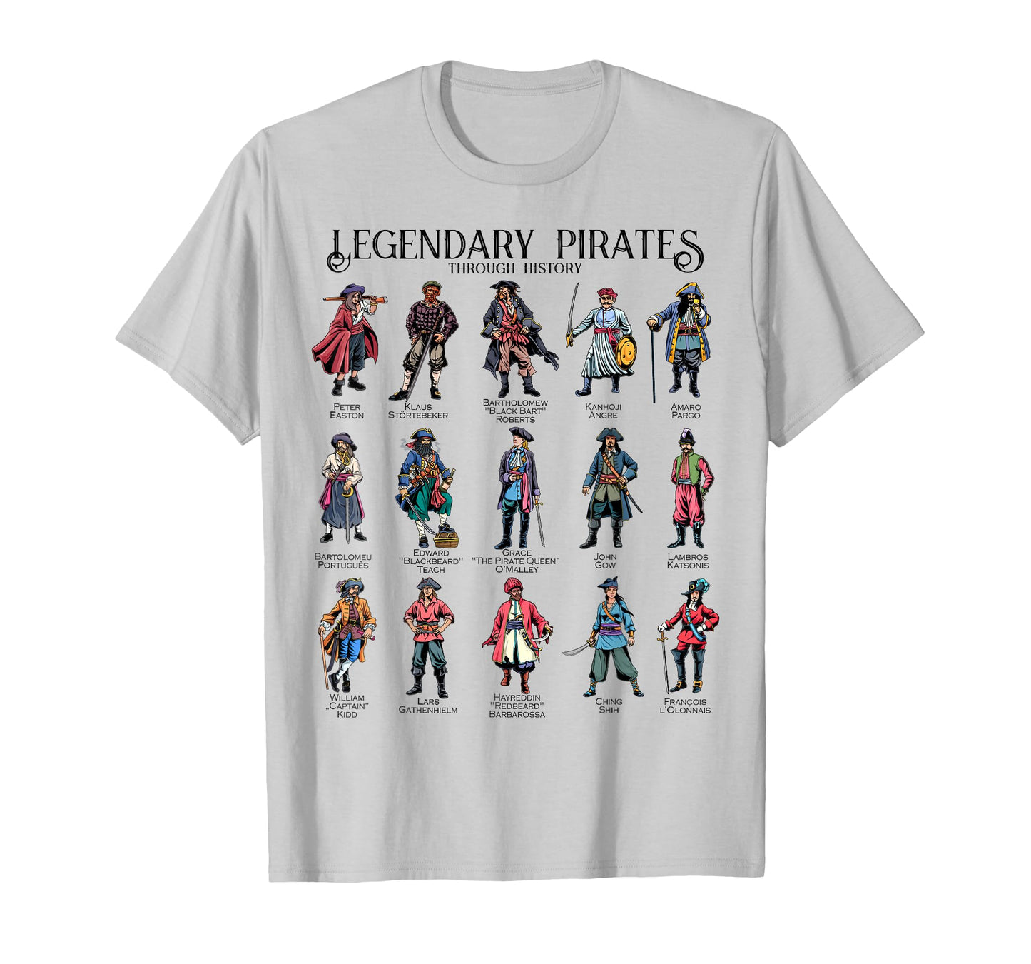Pirate Characters - Legendary Pirates T-Shirt