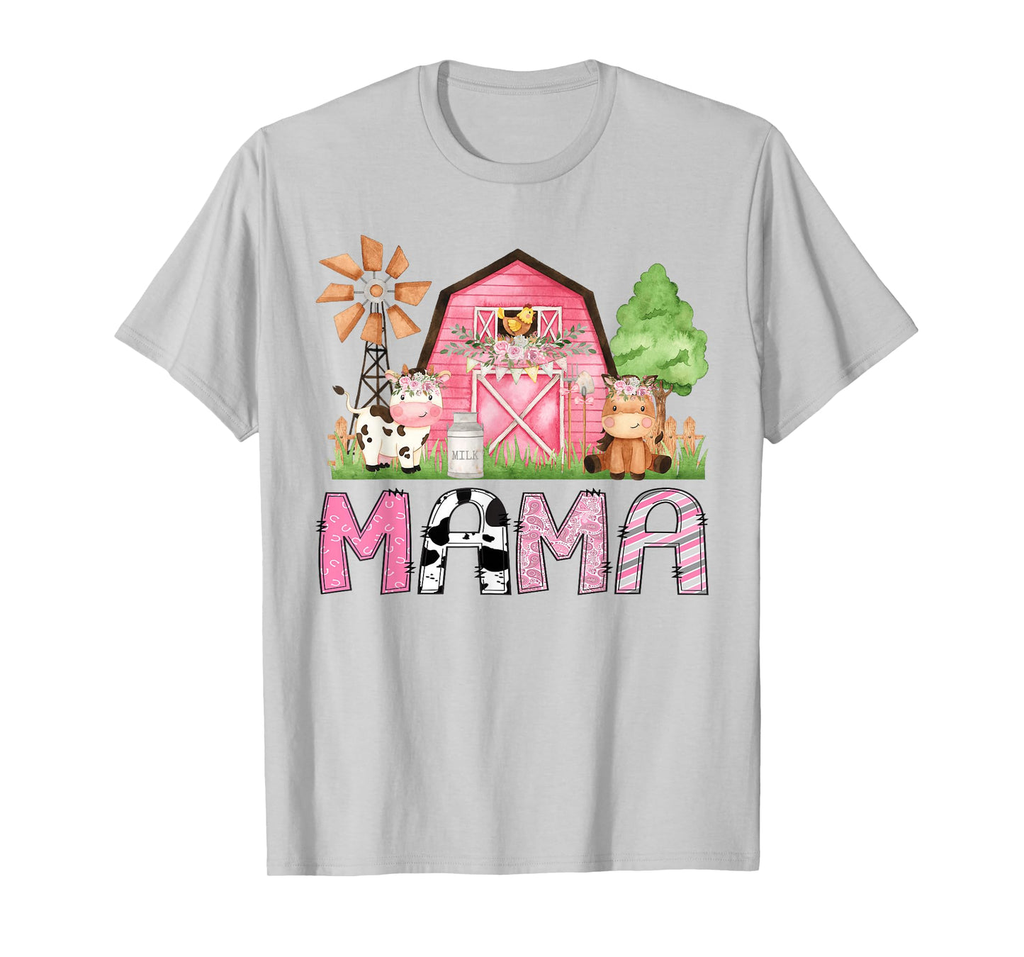 Mama Pink Farm Animal Birthday Kids Matching Family T-Shirt