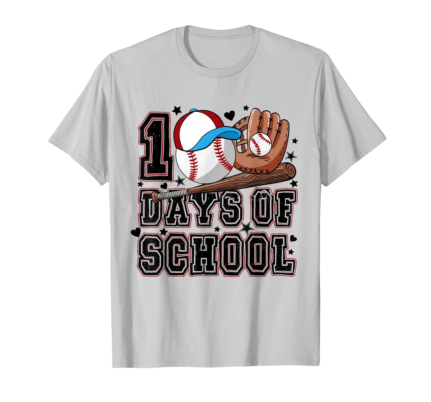 Baseball 100 Days of School Happy 100th Day Teachers Kids T-Shirt