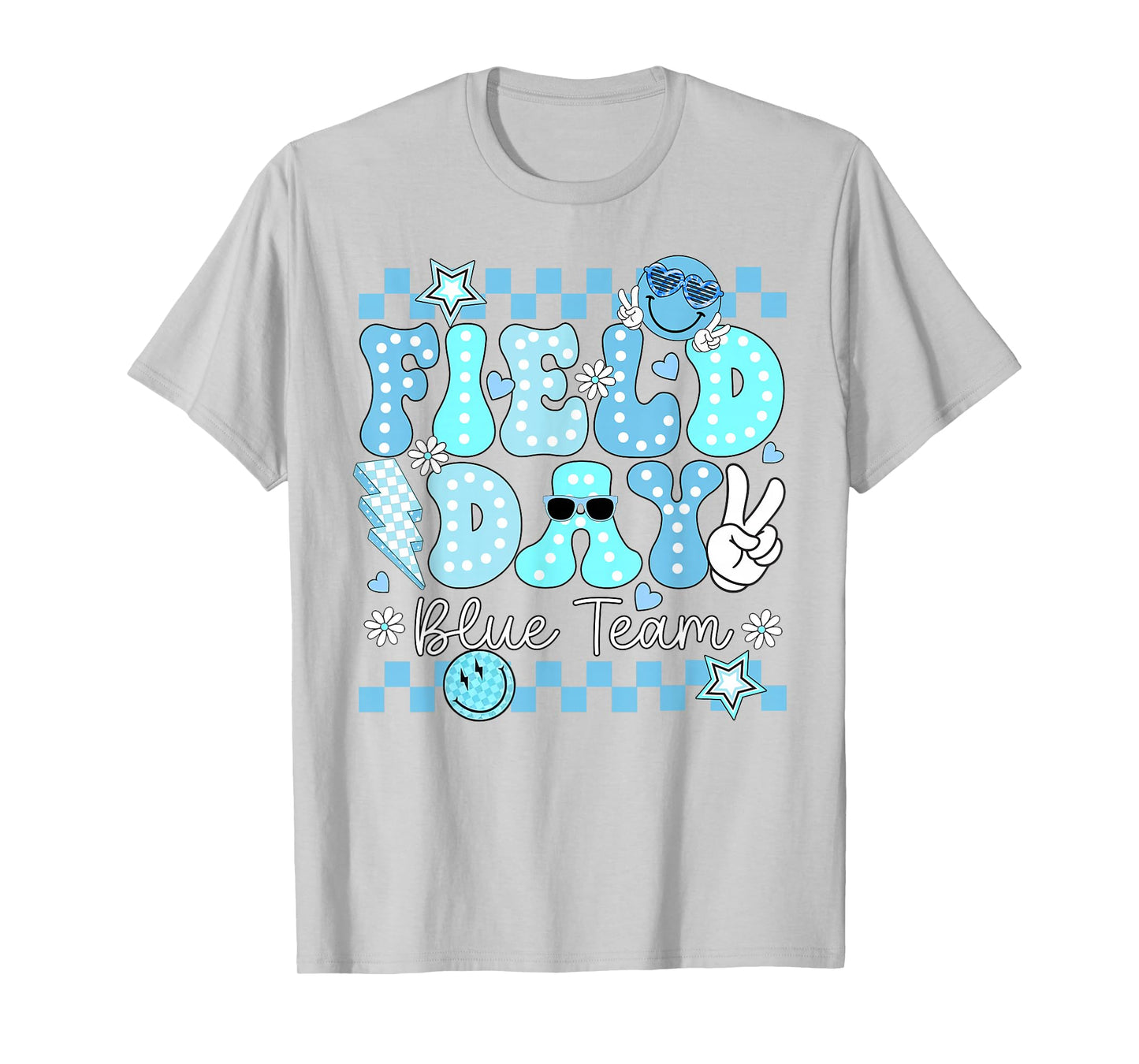 Funny Field Day Blue Team Field Trip Matching Teacher Kids T-Shirt