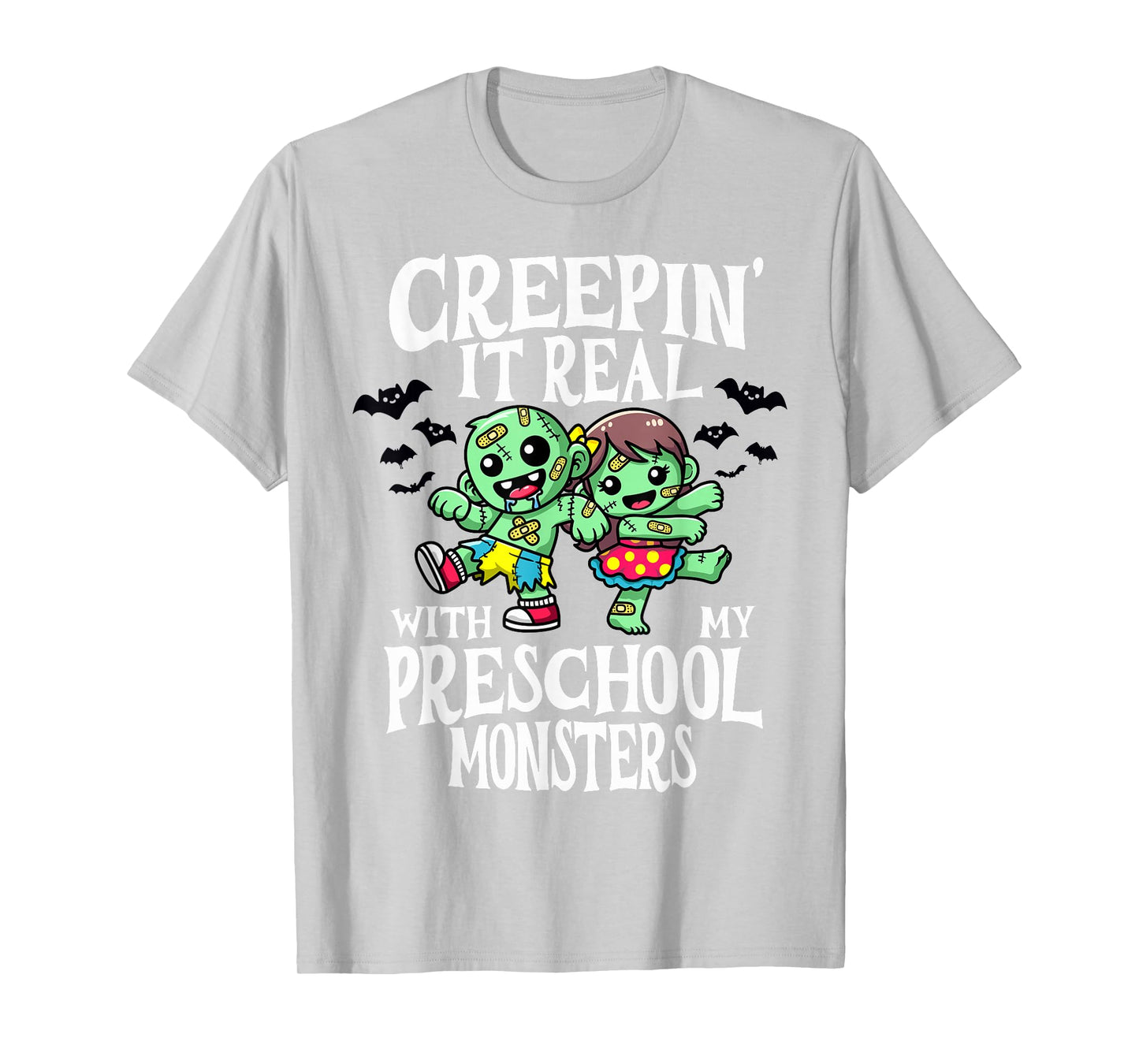 Creepin It Real Monster School Preschool Teacher Halloween T-Shirt