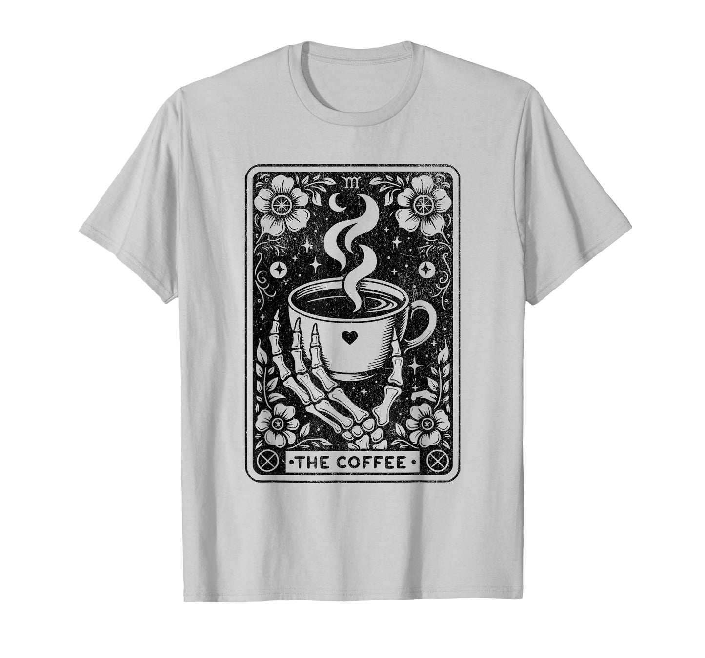 The Coffee Tarot Cards Skeleton Coffee Gifts Tarot Card T-Shirt