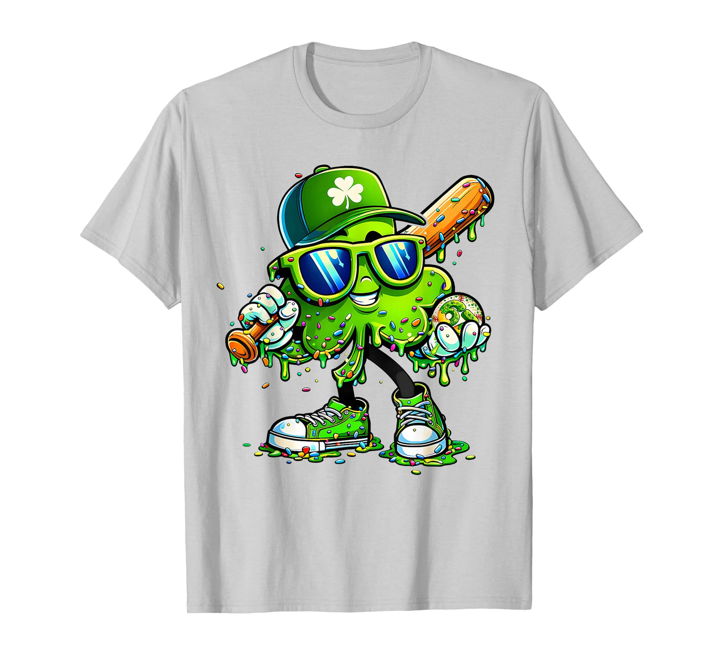 St Patricks Day Irish Clover Baseball Drip Leprechaun T-Shirt
