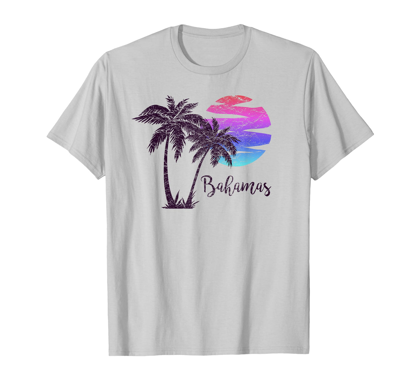 Bahamas Beach Vacation Souvenir Retro Vintage Sunset Graphic Men Women Girls Kids T-Shirt