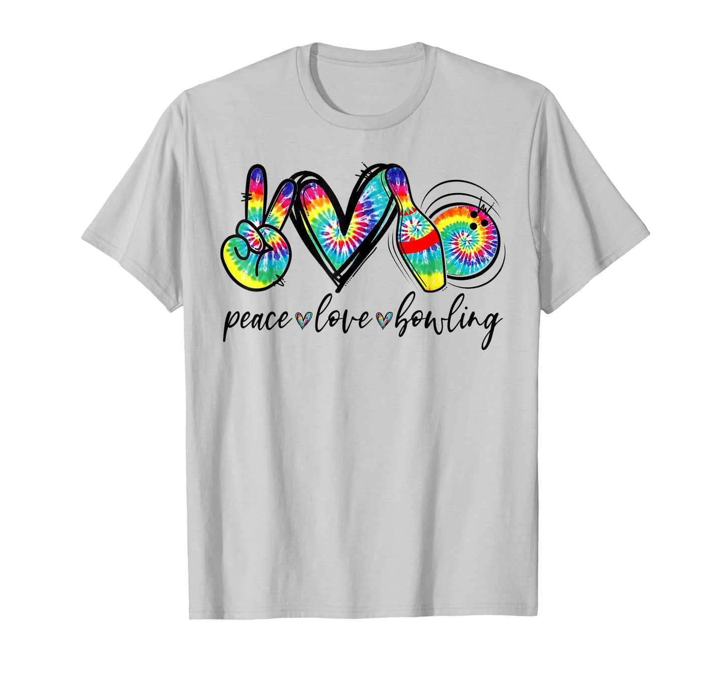 Peace Love Bowling Tie Dye Funny Bowling Lovers T-Shirt