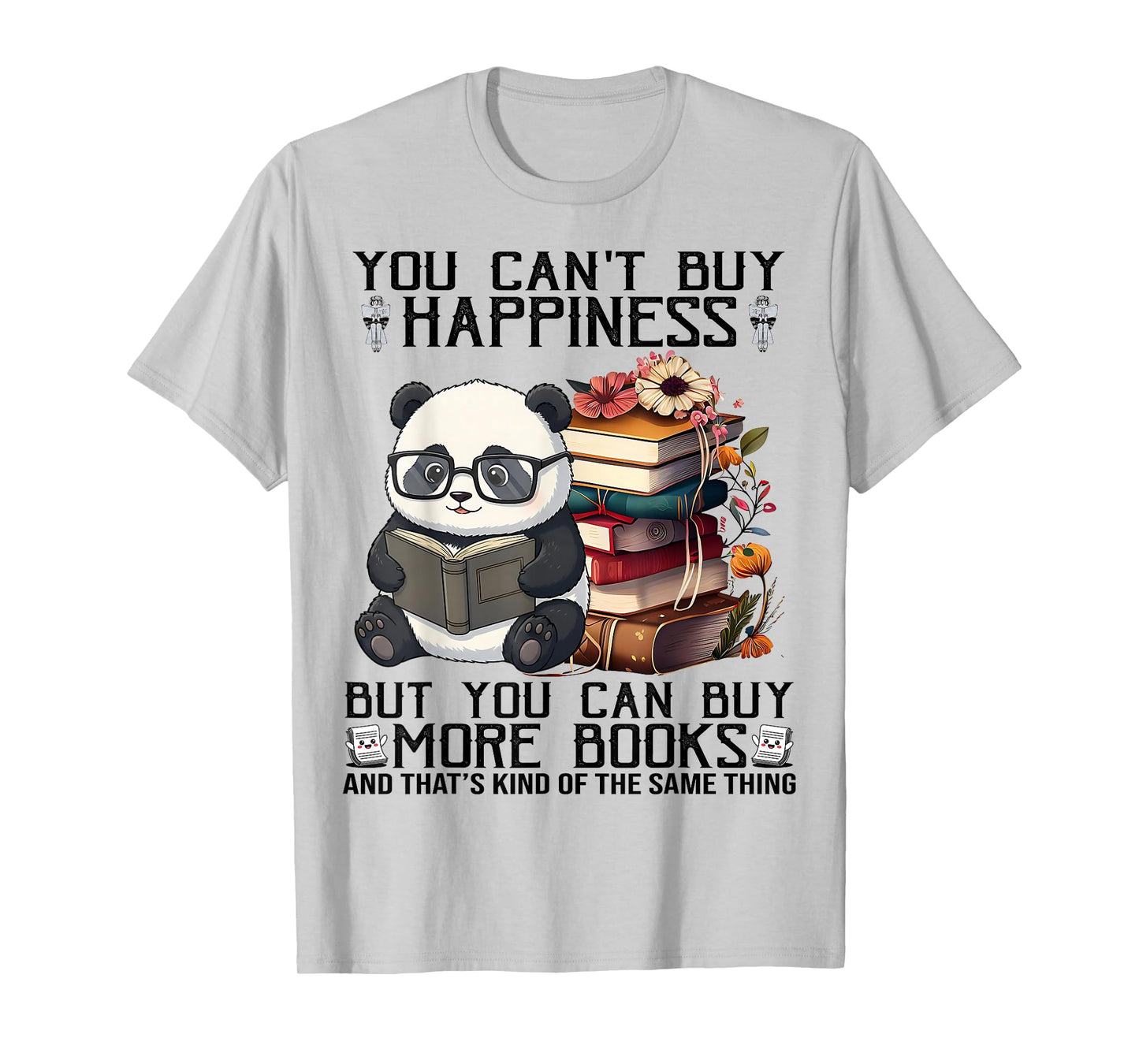 Teacher Bookworm Book Lover Panda Reading Book Librarian Tee T-Shirt