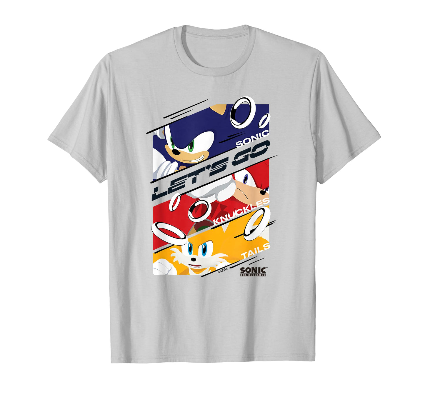 Sonic The Hedgehog Knuckes and Tails Let's Go Poster T-Shirt
