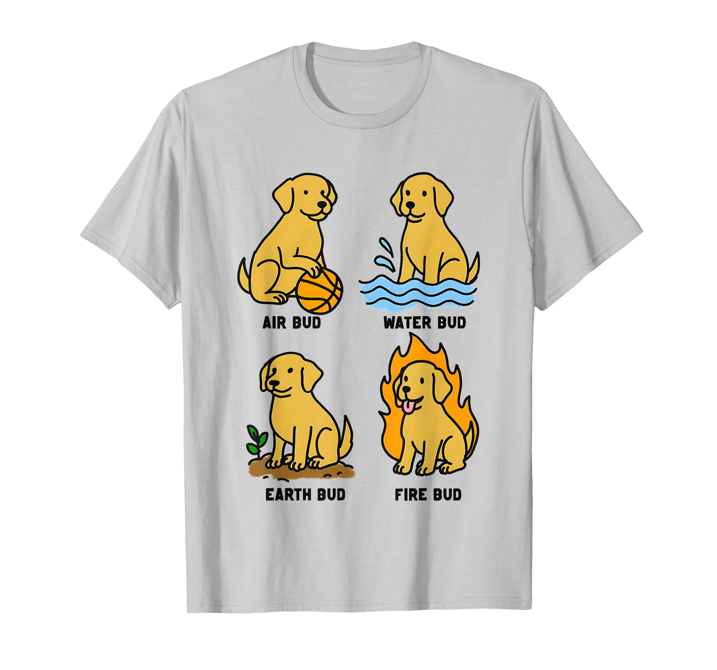 Elemental Bud Air Water Earth and Fire T-Shirt