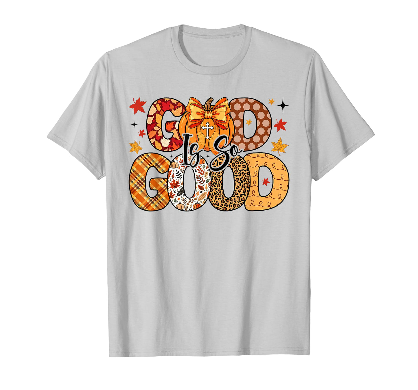 Coquette Bow Autumn God is So Good Pumpkin Fall Christian T-Shirt