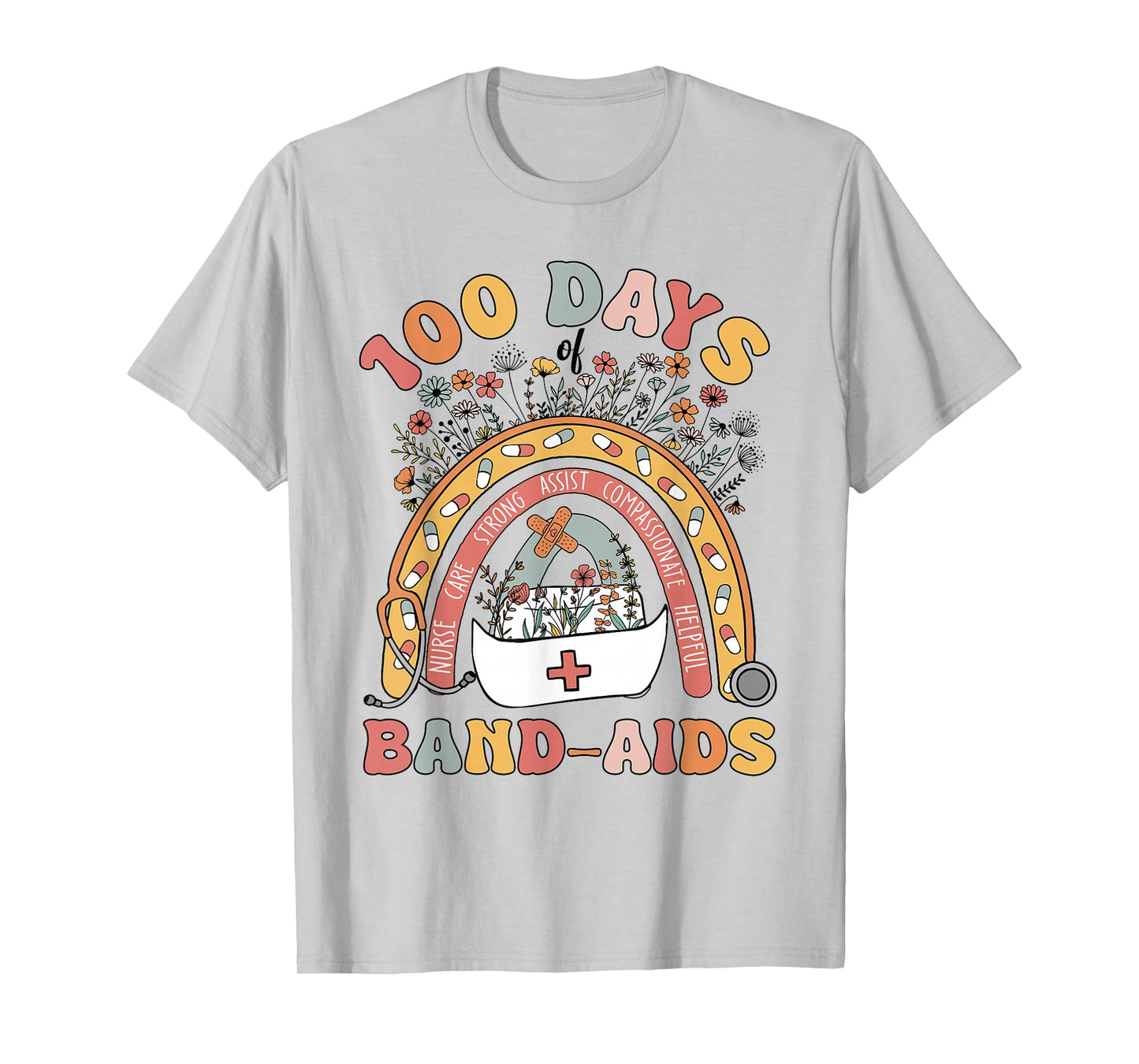 100 Days of Band-Aids School Nurse 100th Day of School T-Shirt
