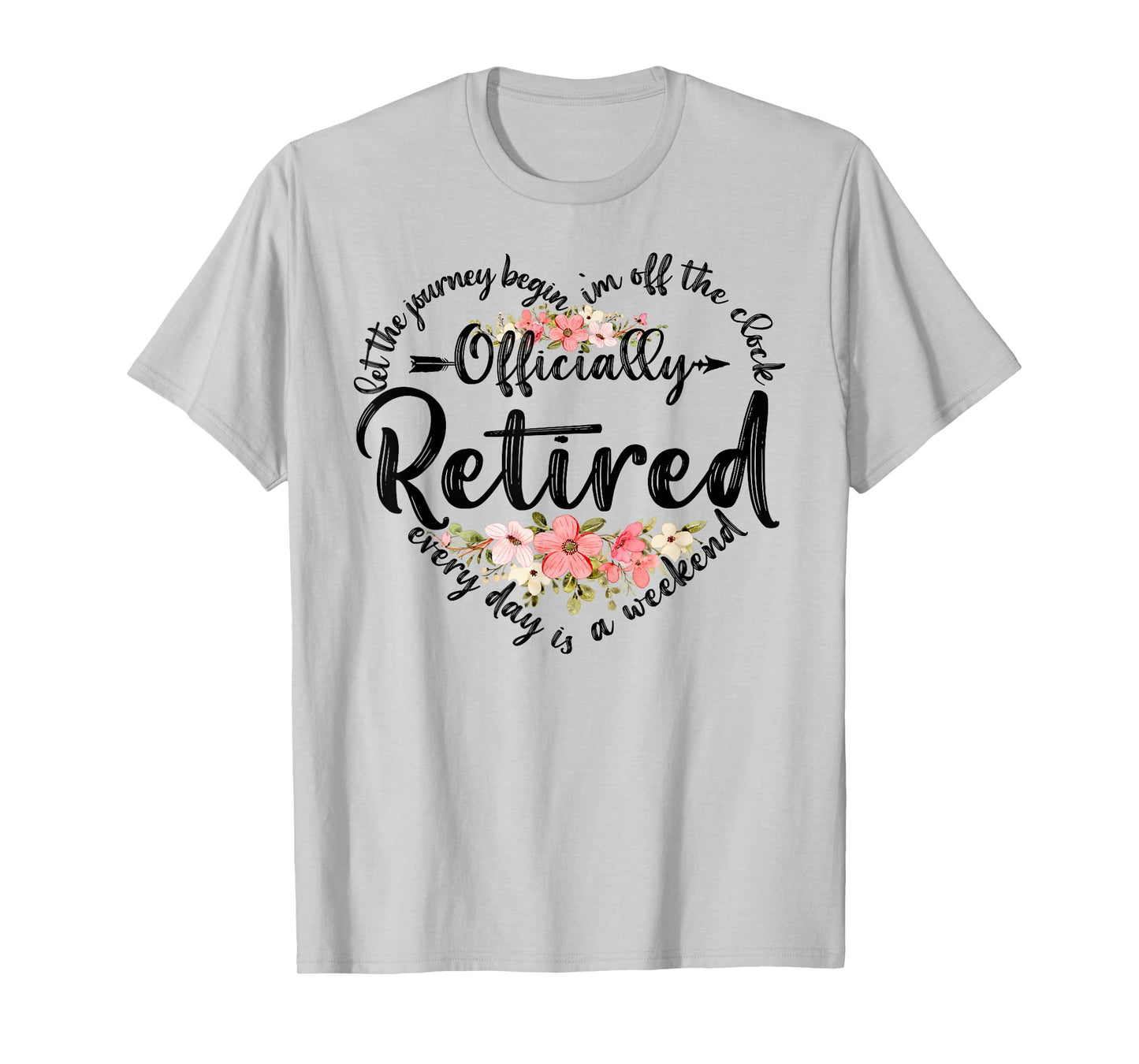 Officially Retired Heart Cute Retirement Gifts For Women T-Shirt