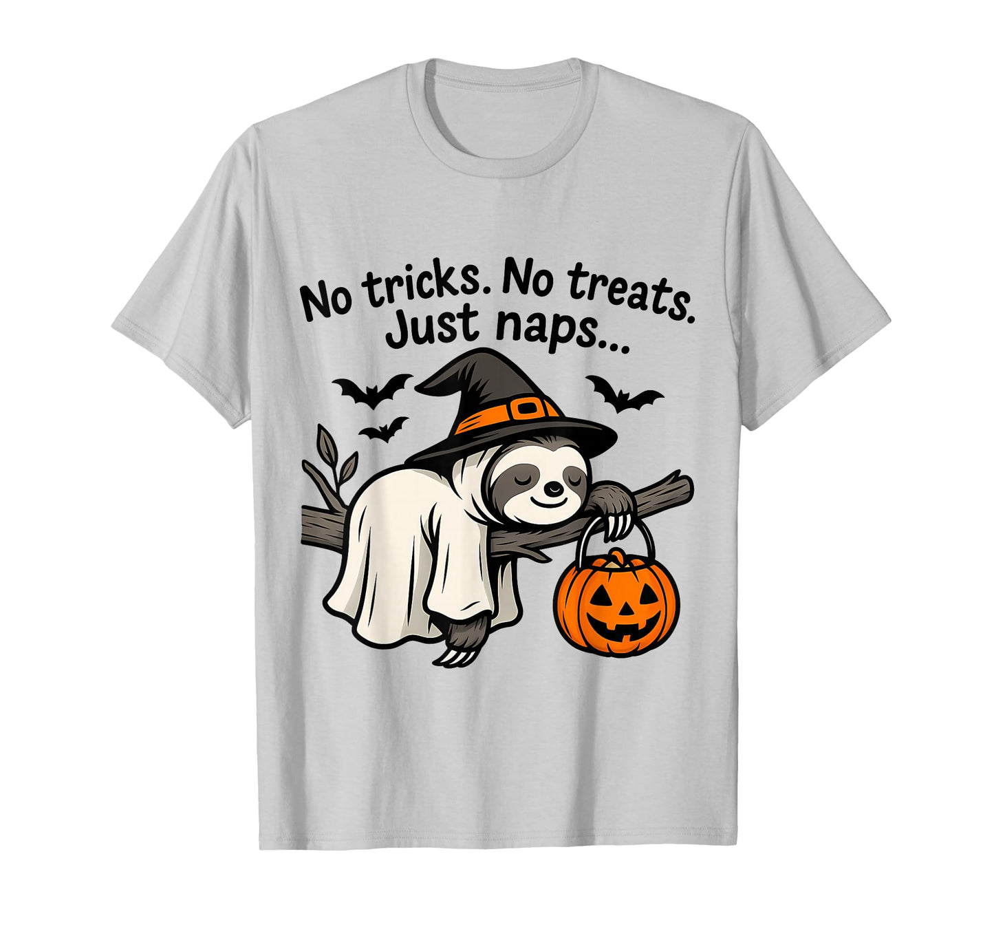 Funny Halloween Sloth Sleeping No Trick Or Treat Just Nap T-Shirt