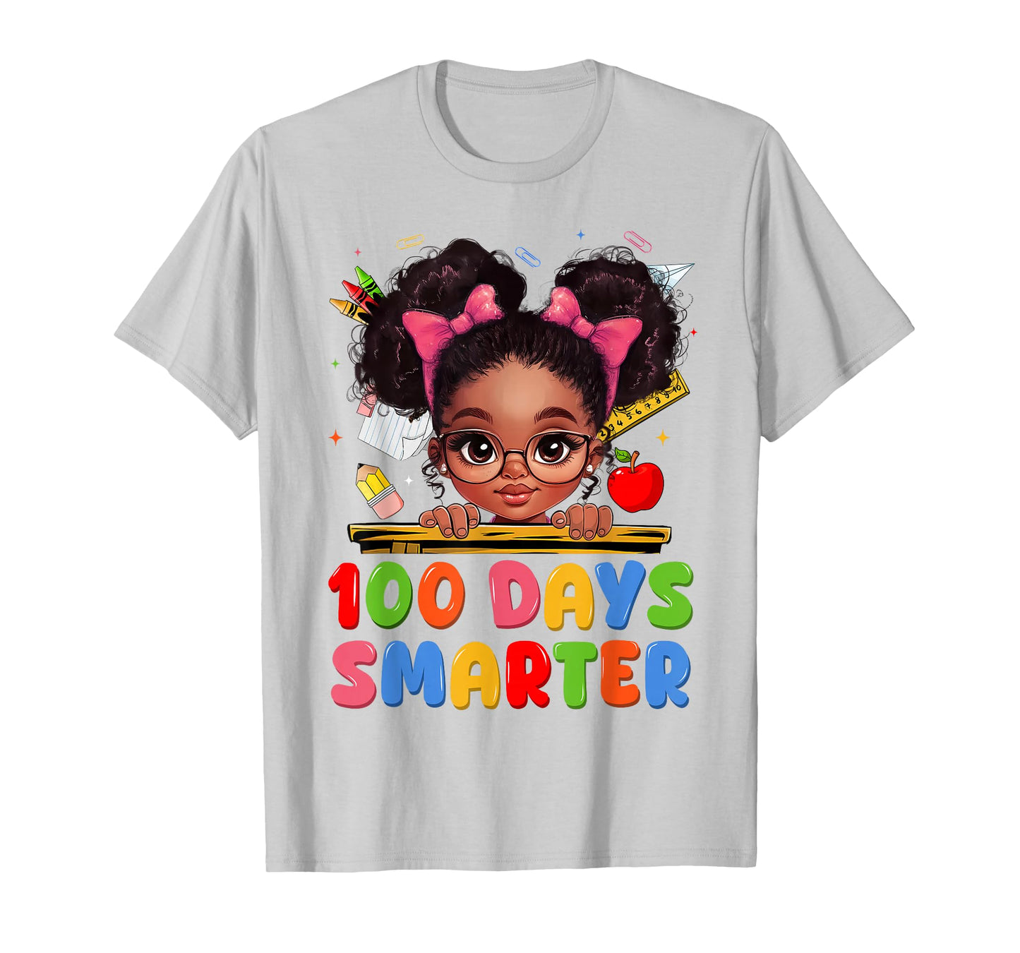100 Days of School Shirt Black Girl Kids 100th Day of School T-Shirt