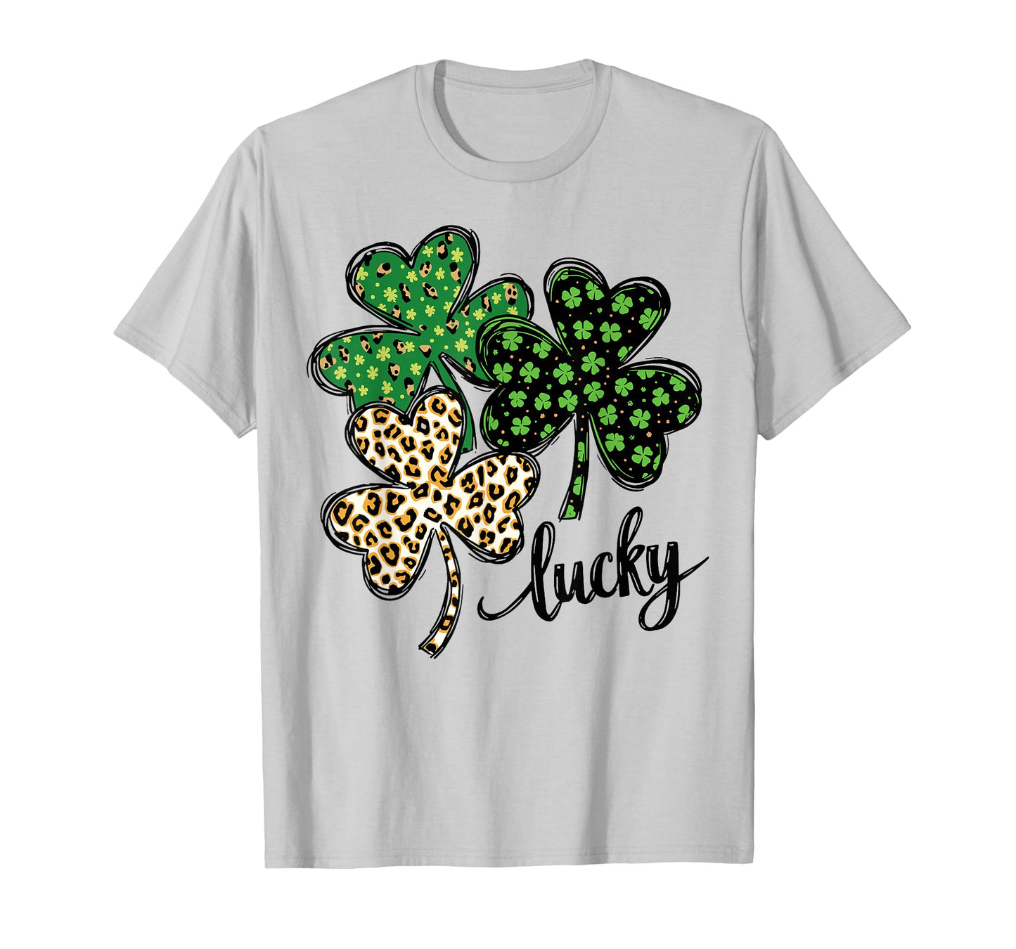 Irish Four Leaf Clover Lucky Men Women Kids St Patricks Day T-Shirt