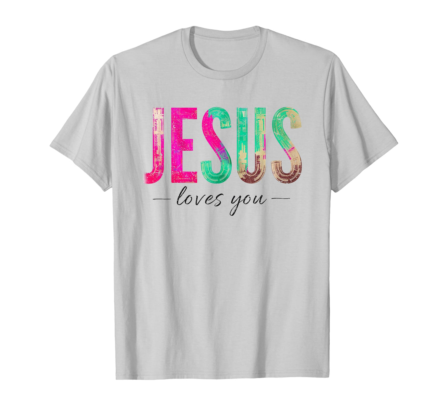 Jesus Loves You Retro Groovy Christian Faith Quote T-Shirt