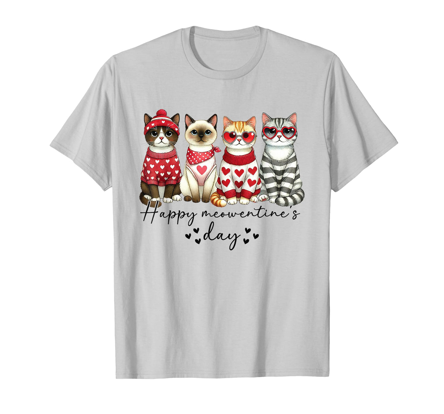 Happy Meowentine's Day Cute Valentines Funny Cat Squad T-Shirt