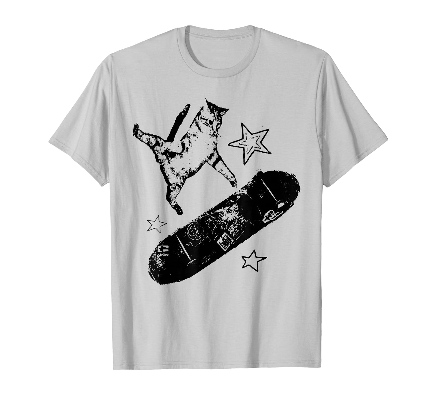 Vintage Skateboard Cat Y2K Funny Silly Kitten Men Women T-Shirt