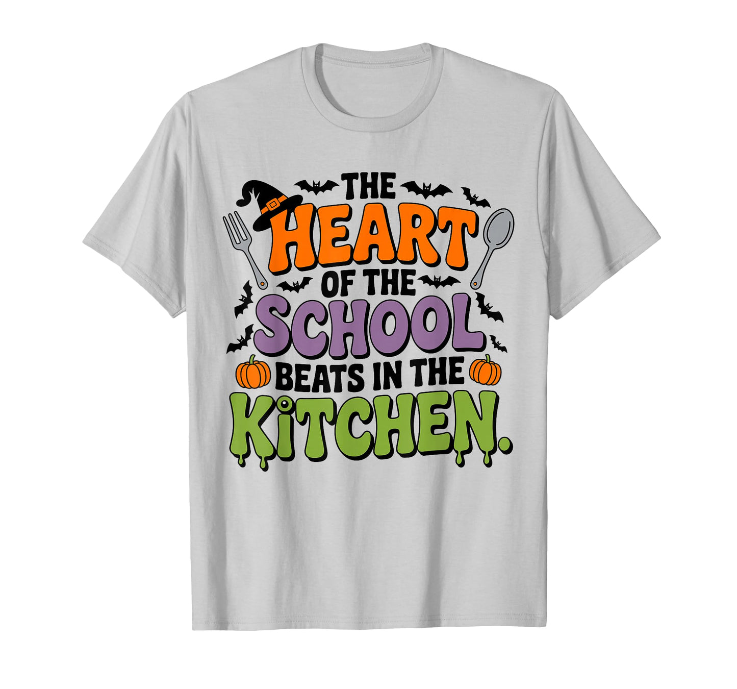 Cute The Heart of The School Beats in The Kitchen Lunch Lady T-Shirt
