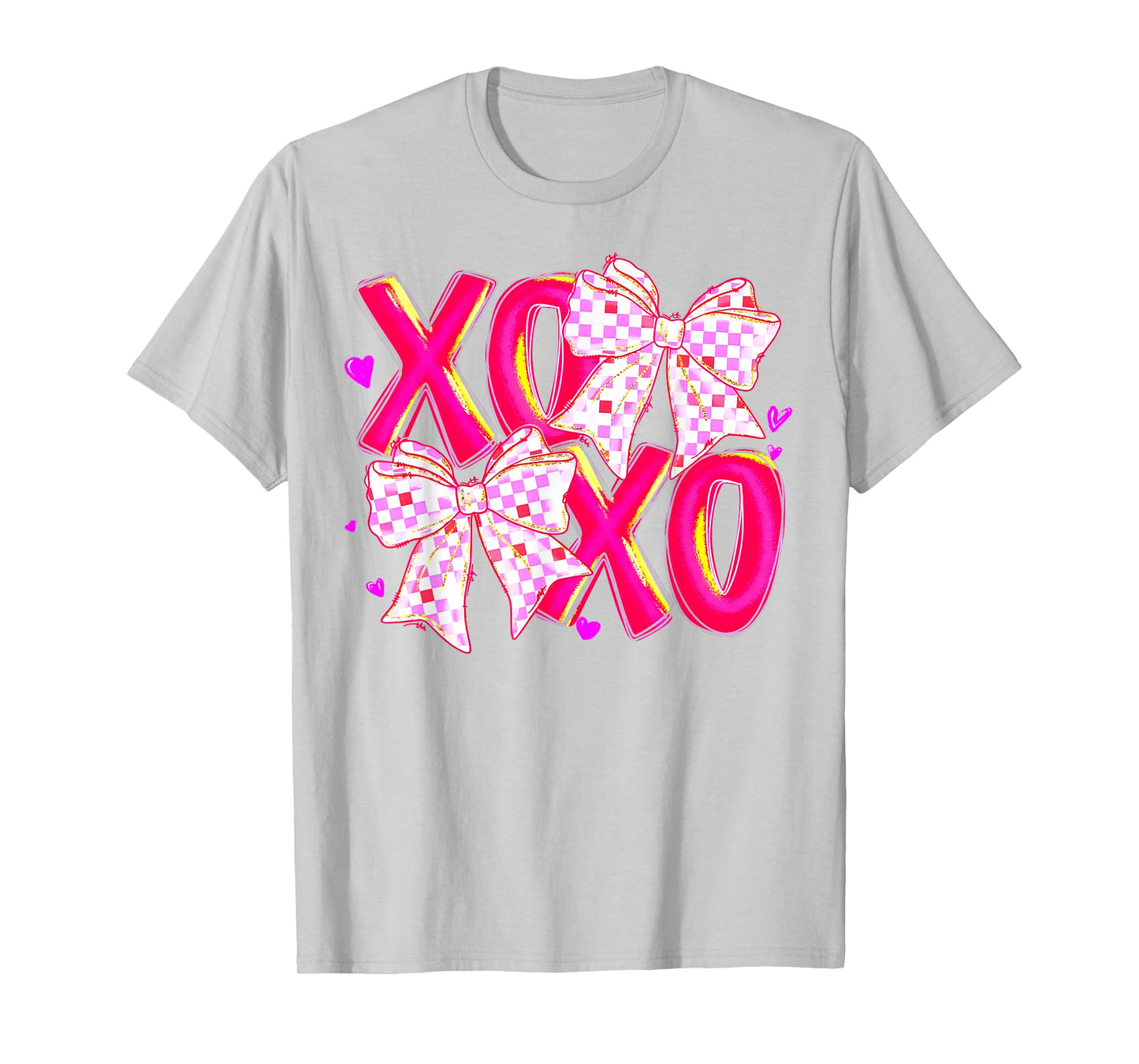 Coquette Valentine XOXO Funny Valentine Bow Hearts Lover T-Shirt