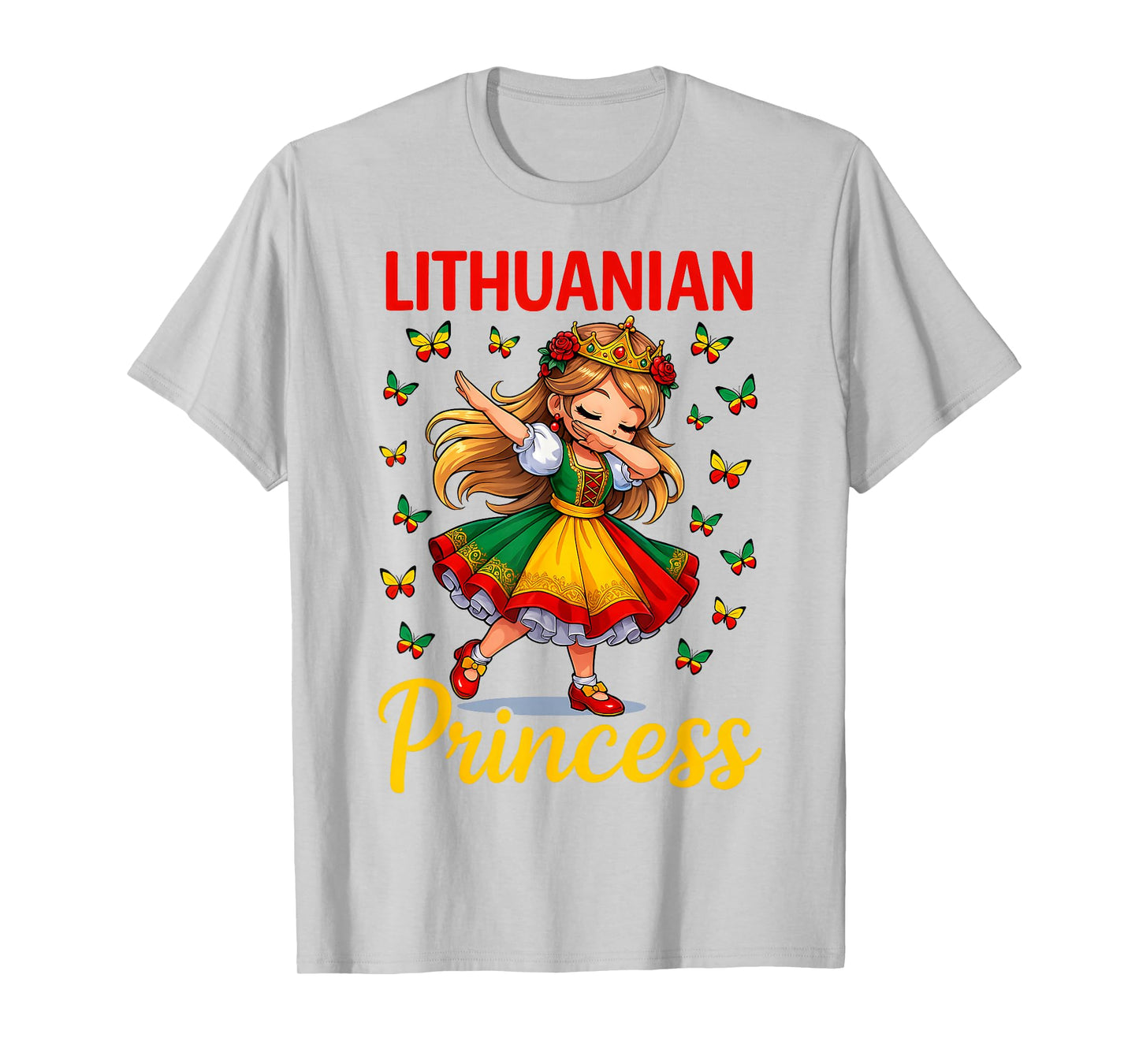 Lithuanian Princess Girl Dab Cute Traditional Dress Girls T-Shirt