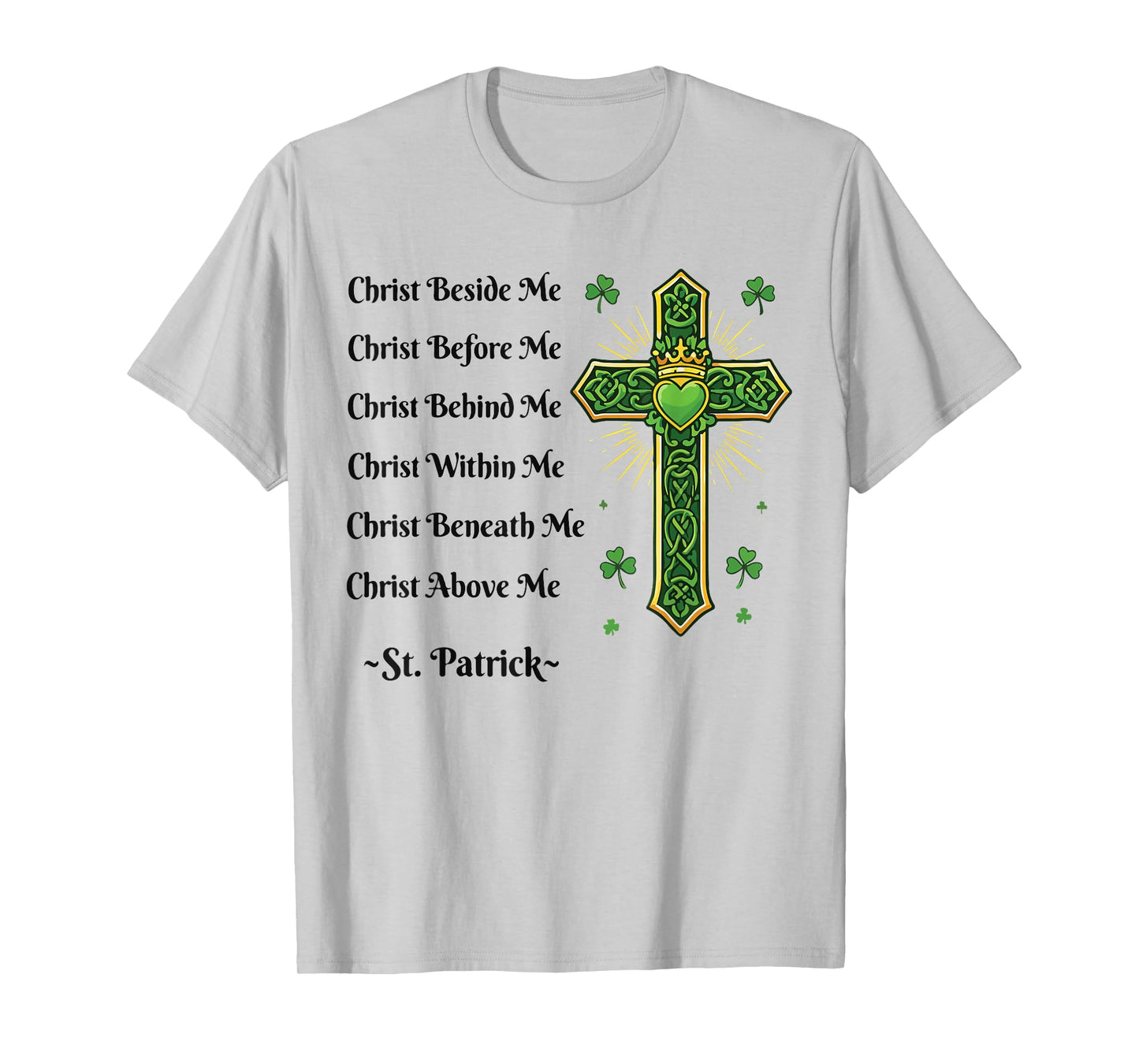 St Patricks Day Christian Cross Prayer Irish Women Men T-Shirt