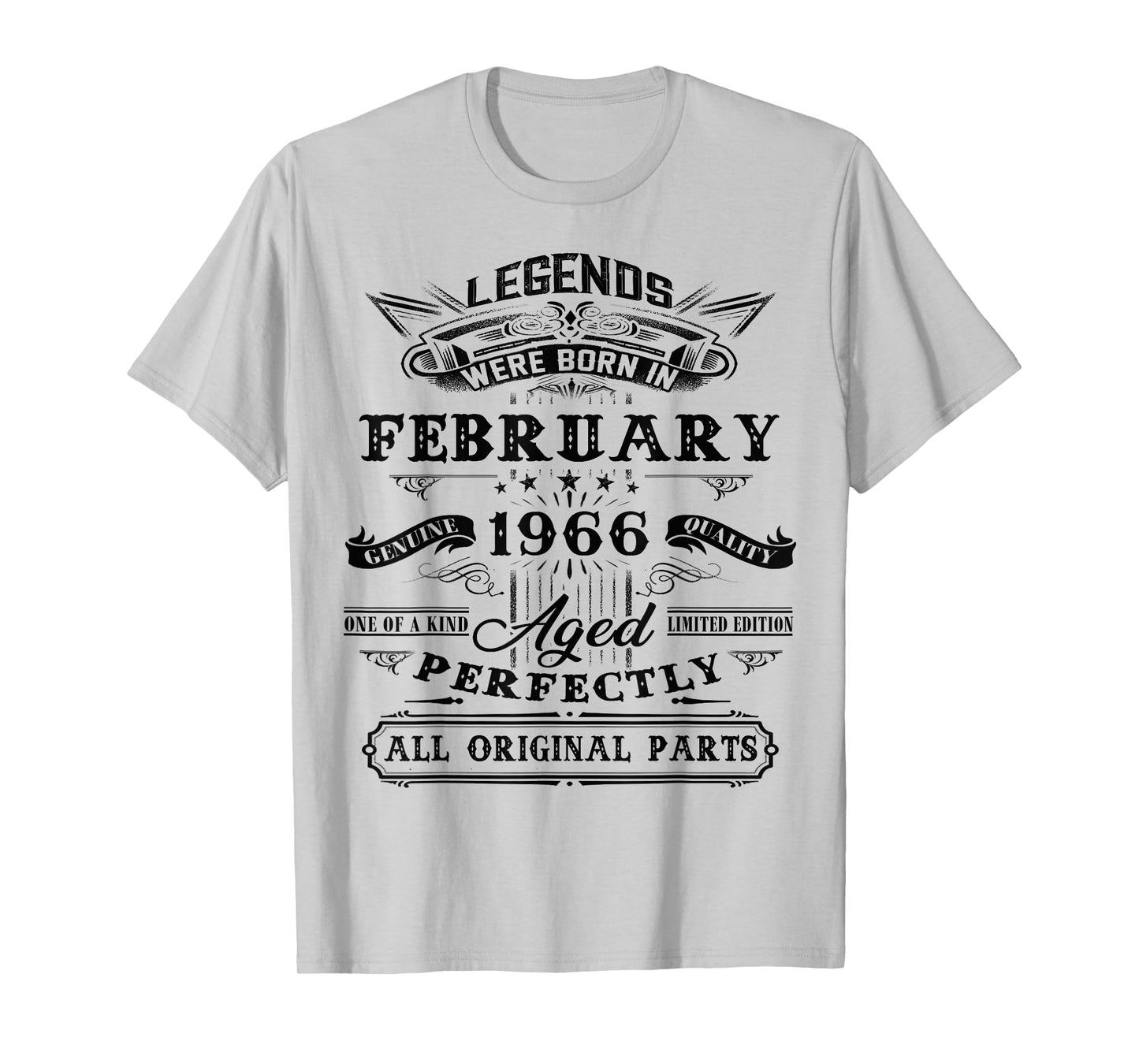 60th Birthday Gift Legend Born in February 1966 60 Yrs Old T-Shirt