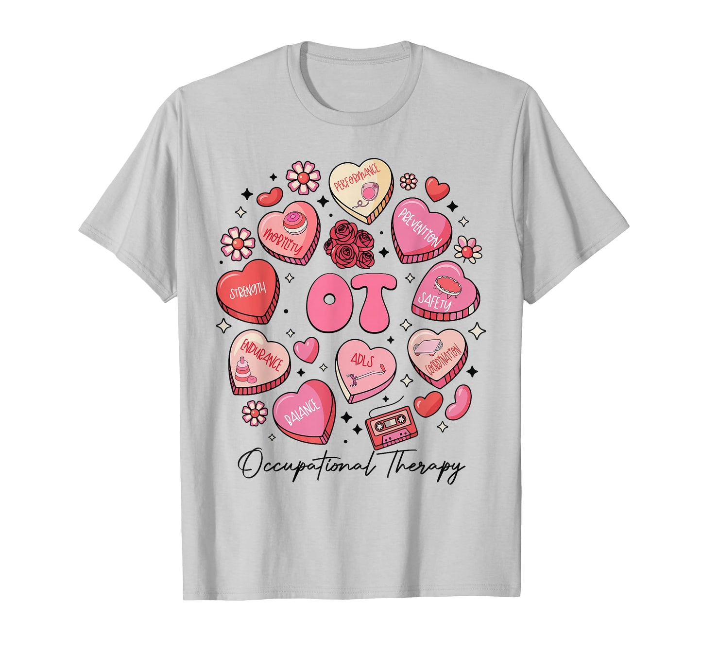 Cute Occupational Therapy Valentines OT Therapist Hearts T-Shirt
