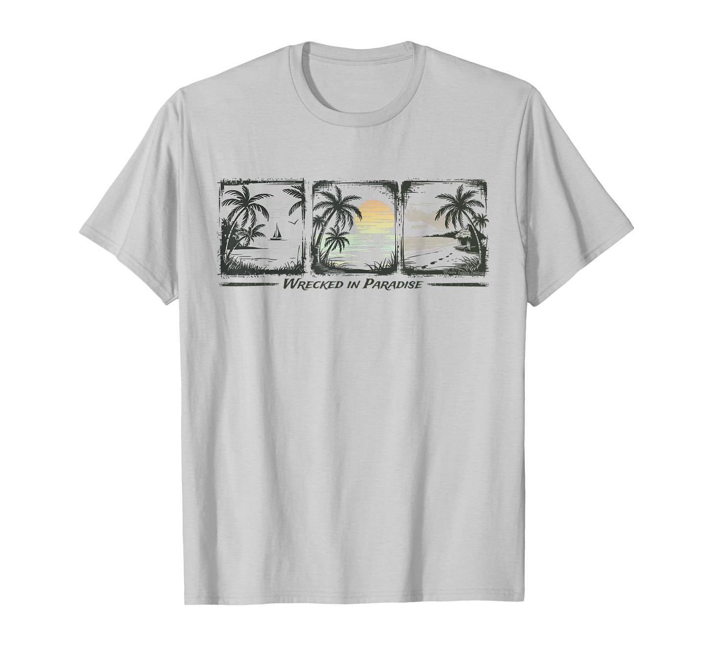 Wrecked in Paradise Islands Sailing Palm Trees T-Shirt