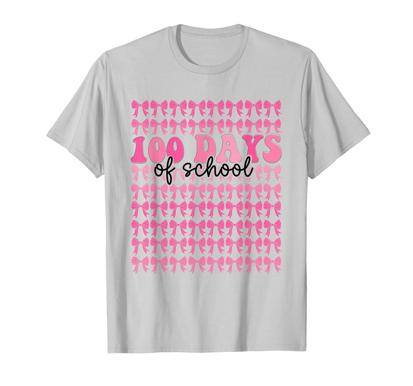 100 Days of School Coquette Bow Teacher Girl Kid 100th Day T-Shirt