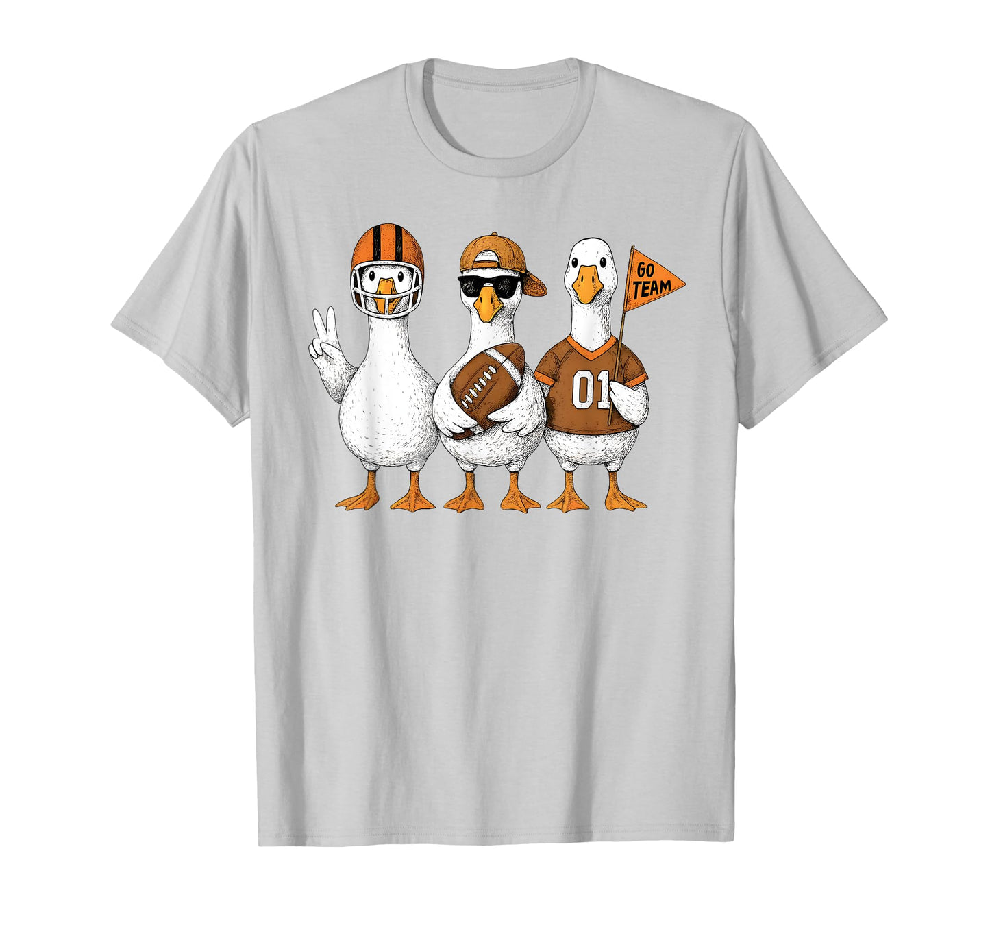 Funny Silly Goose Football Game Day Touchdown Season T-Shirt
