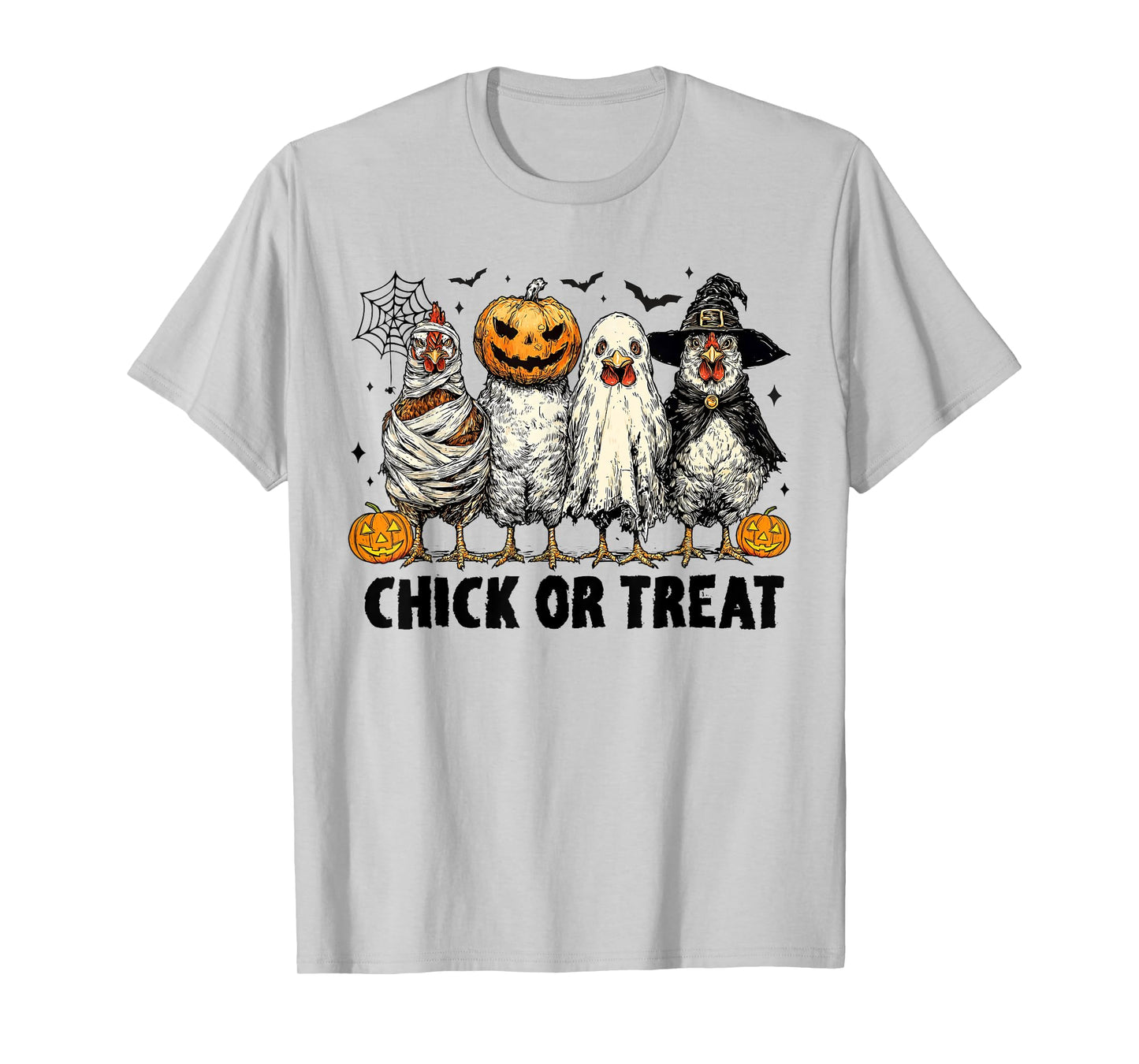 Funny Chick Or Treat Halloween Witch Spooky Chicken T-Shirt