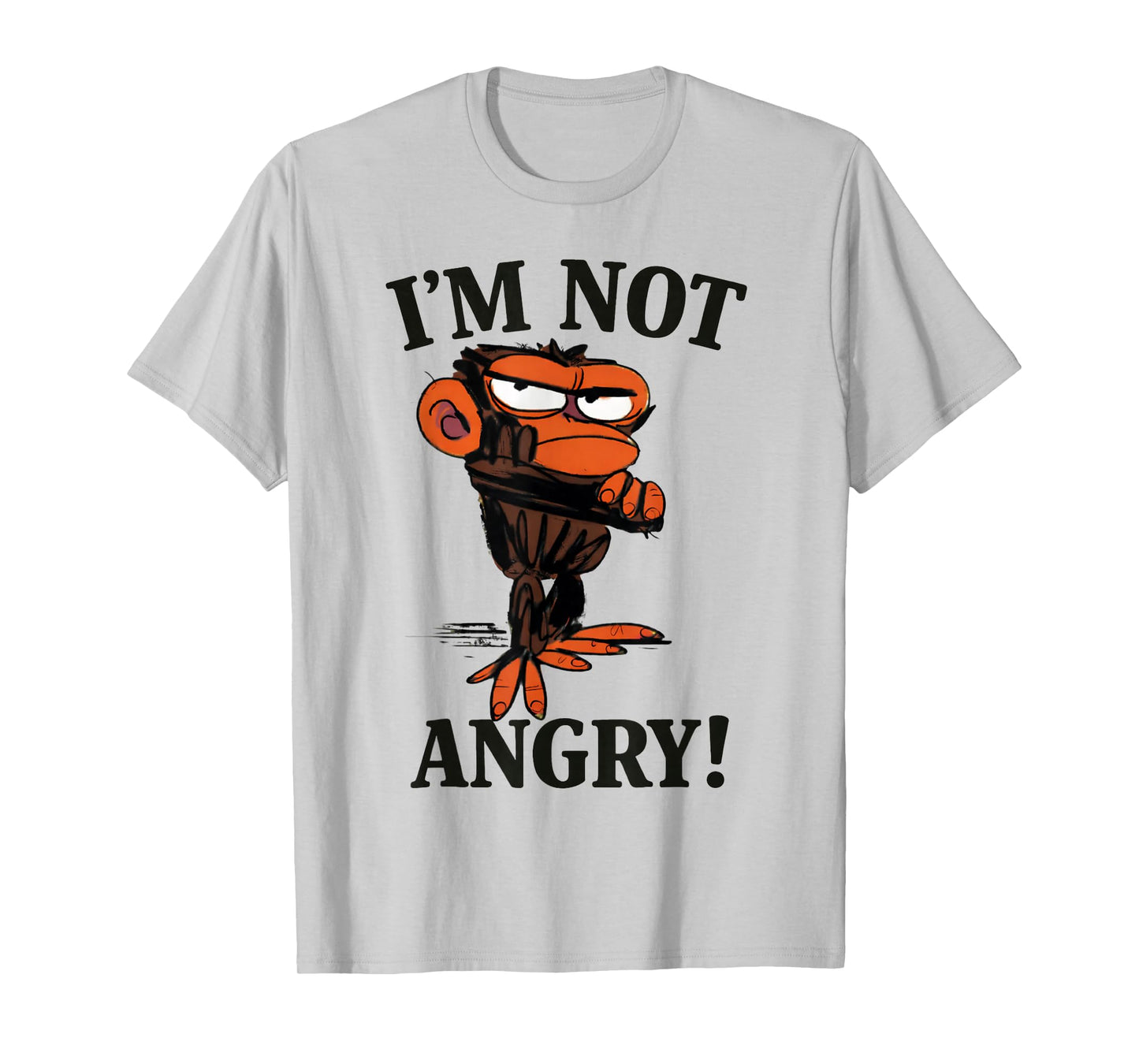 Humor I'm Not Angry Grumpy Funny Monkey Meme T-Shirt