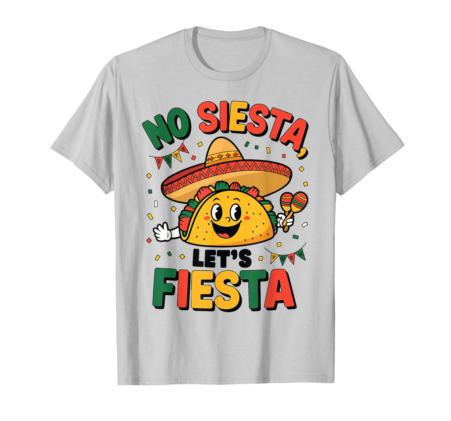 Funny No Siesta Let's Fiesta Cinco Mayo Taco Men Boy Toddler T-Shirt