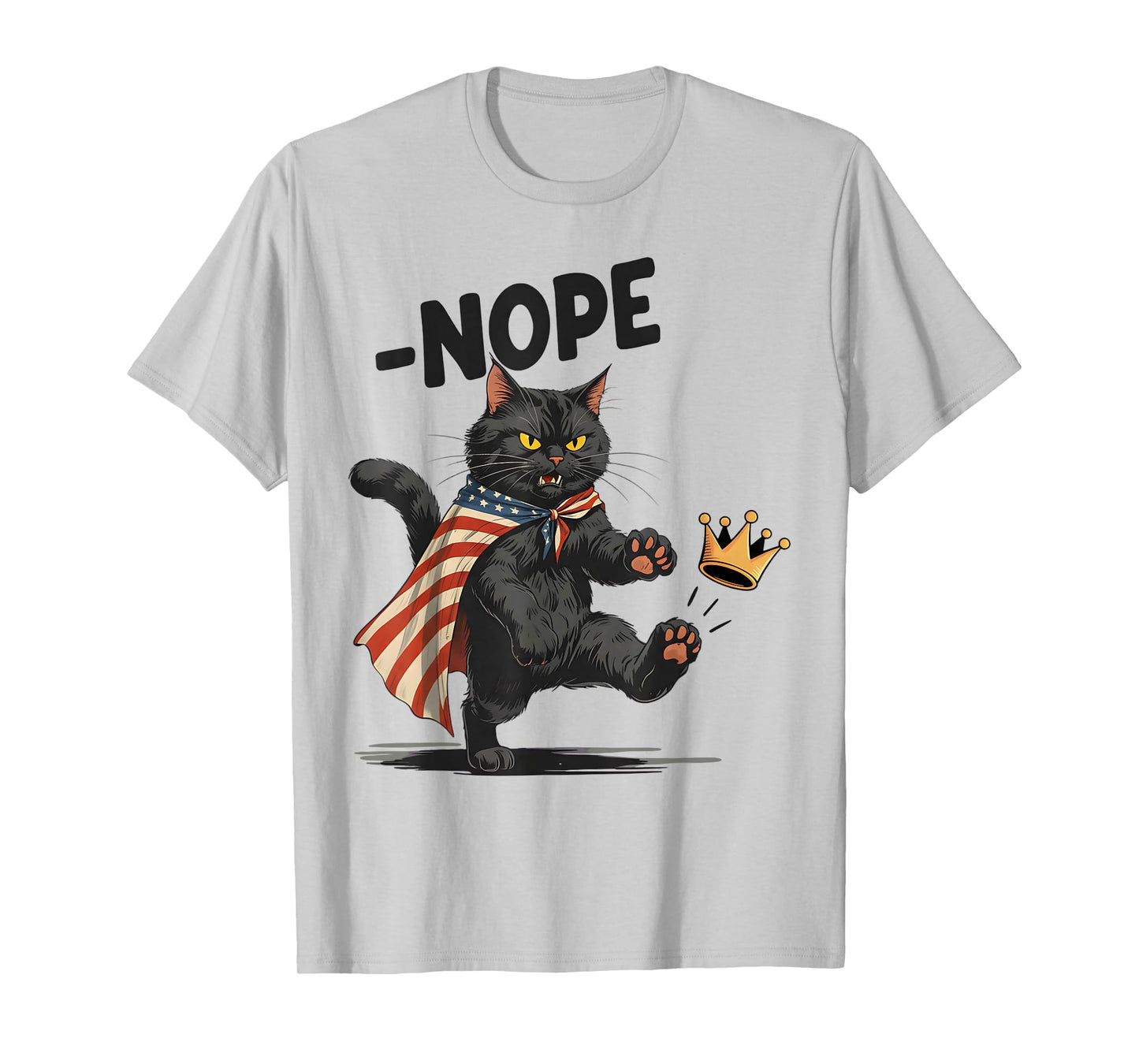 Funny Black Cat No Kings October 18 No Kings Day Men Women T-Shirt